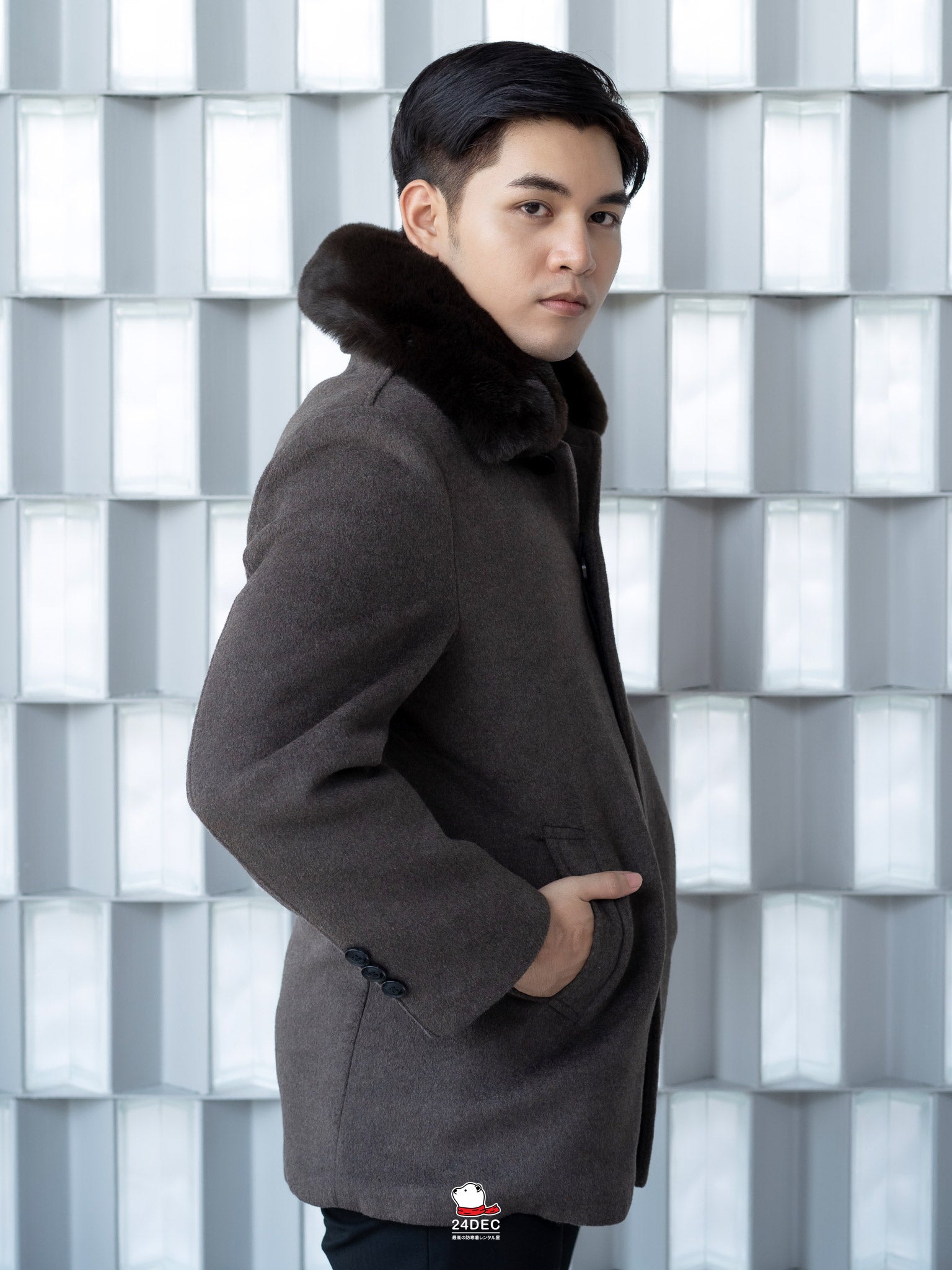 เช่าเสื้อโค้ท ชาย รุ่น CIVIL สี น้ำตาล