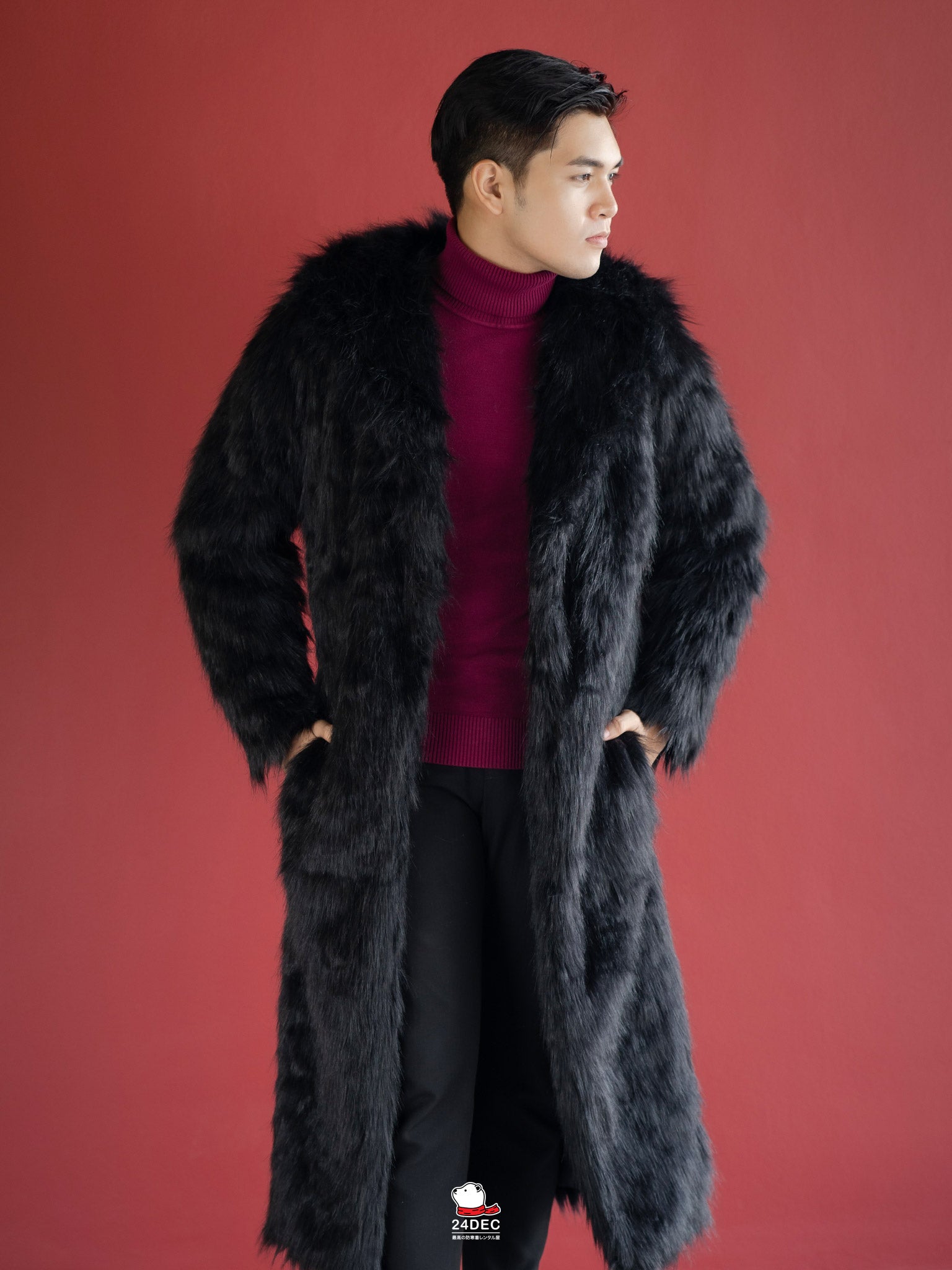 เช่าเสื้อขนเฟอร์ ชาย รุ่น JONSNOW สี ดำ