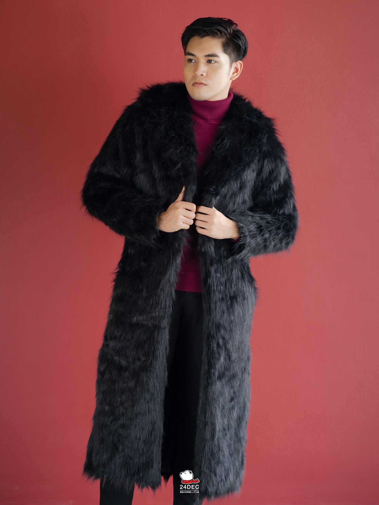 เช่าเสื้อขนเฟอร์ ชาย รุ่น JONSNOW สี ดำ