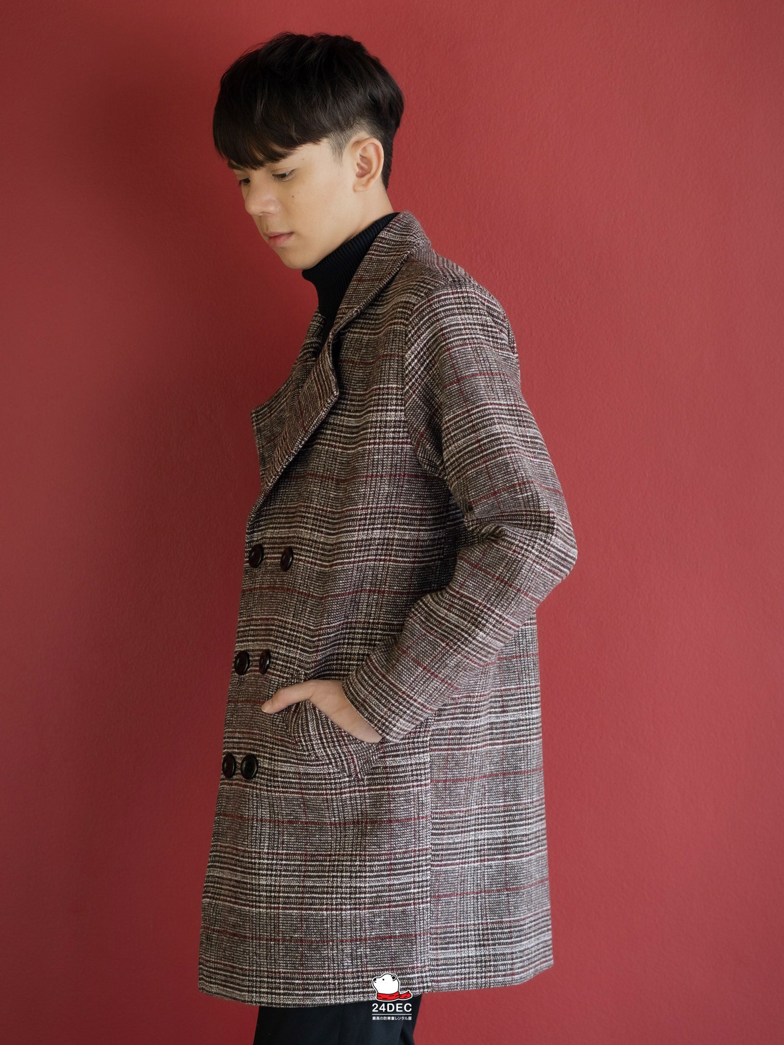 เช่าเสื้อโค้ท ชาย รุ่น LINCOLN สี แดง