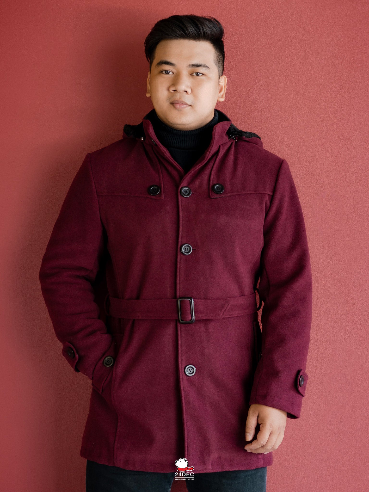 เช่าเสื้อโค้ท ชาย รุ่น COLUMBIA สี แดงเรดไวน์