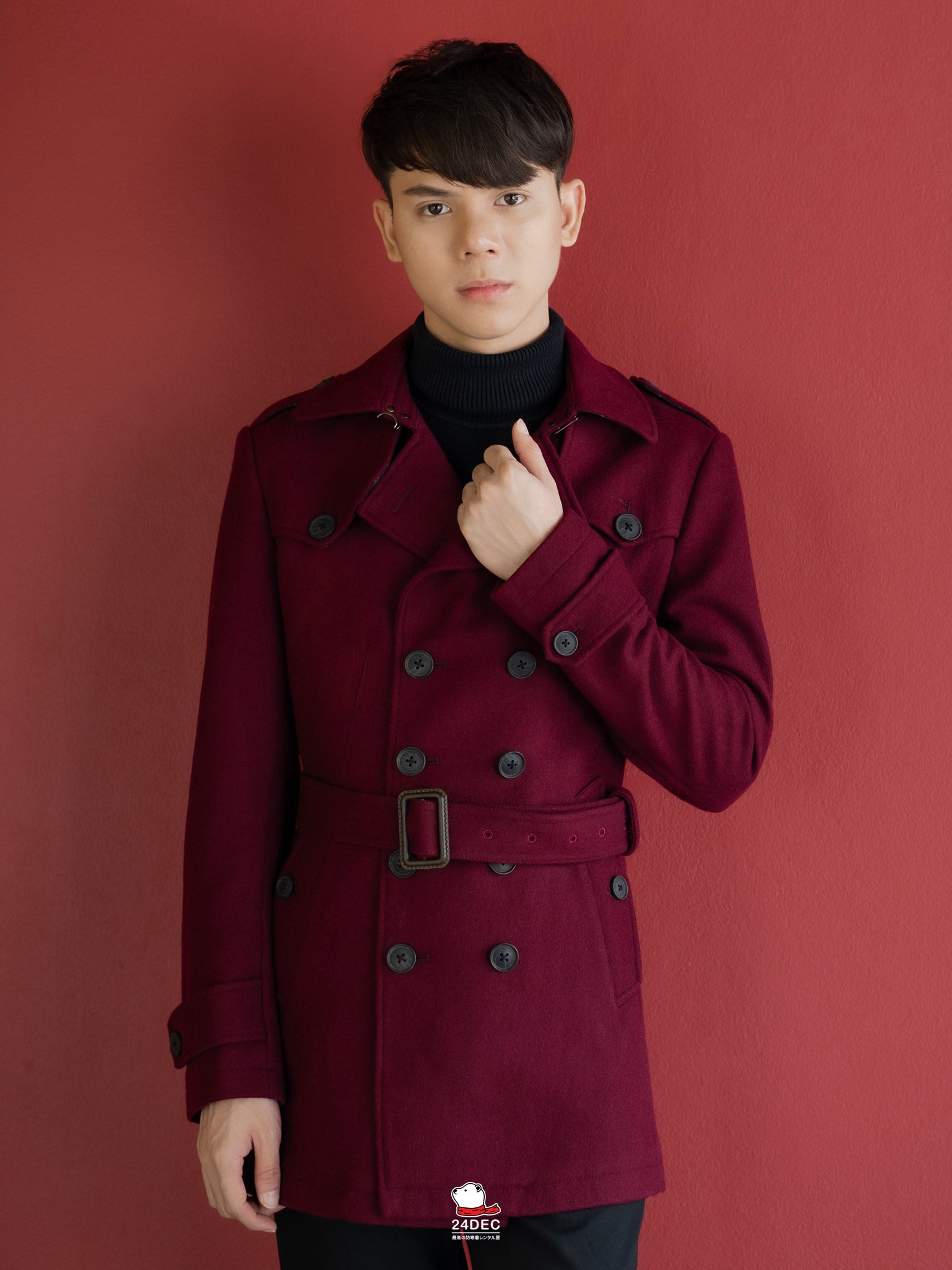 เช่าเสื้อโค้ท ชาย รุ่น OPERA สี แดงเรดไวน์