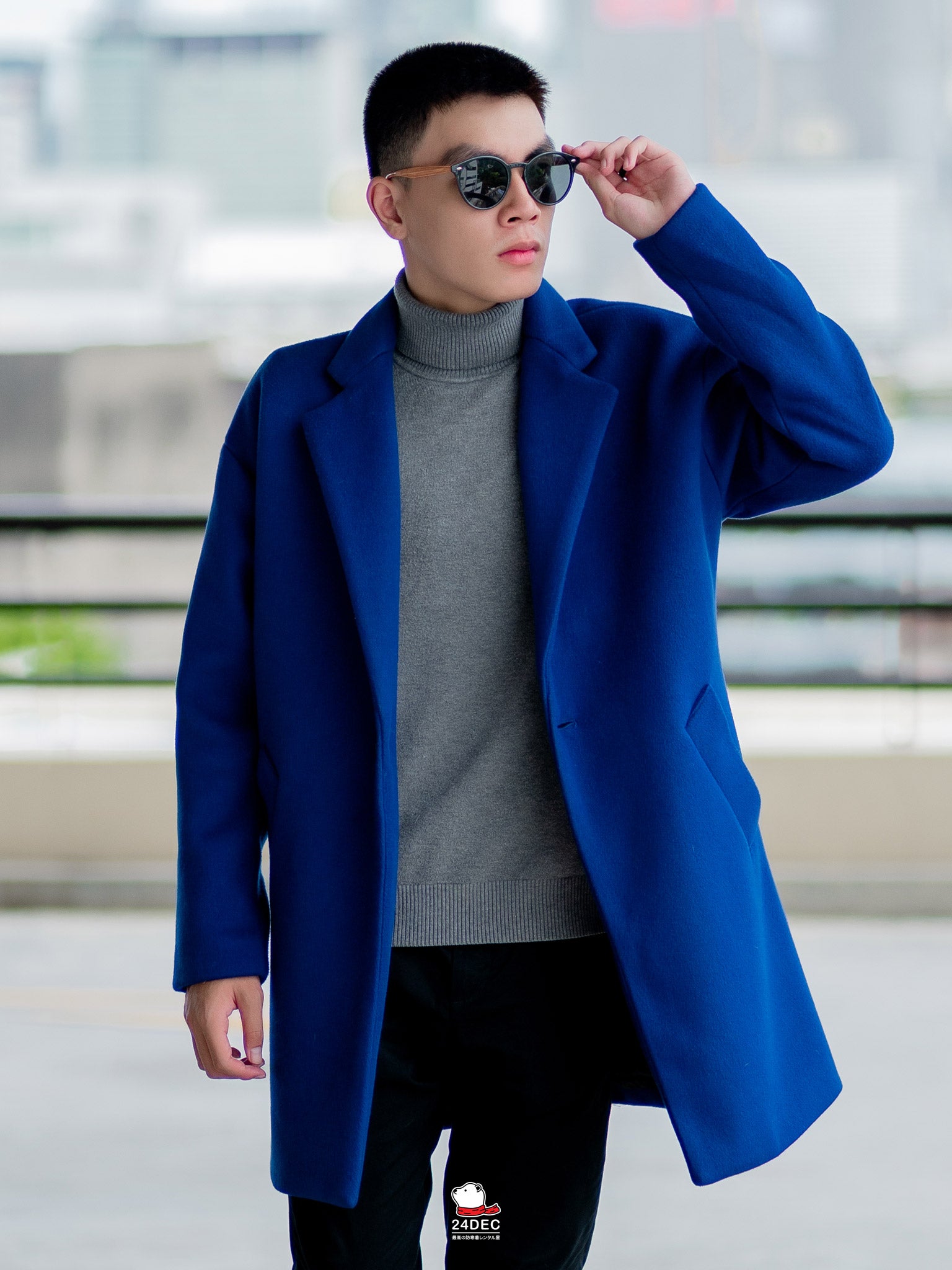 เช่าเสื้อโค้ท ชาย รุ่น ZINC สี น้ำเงิน