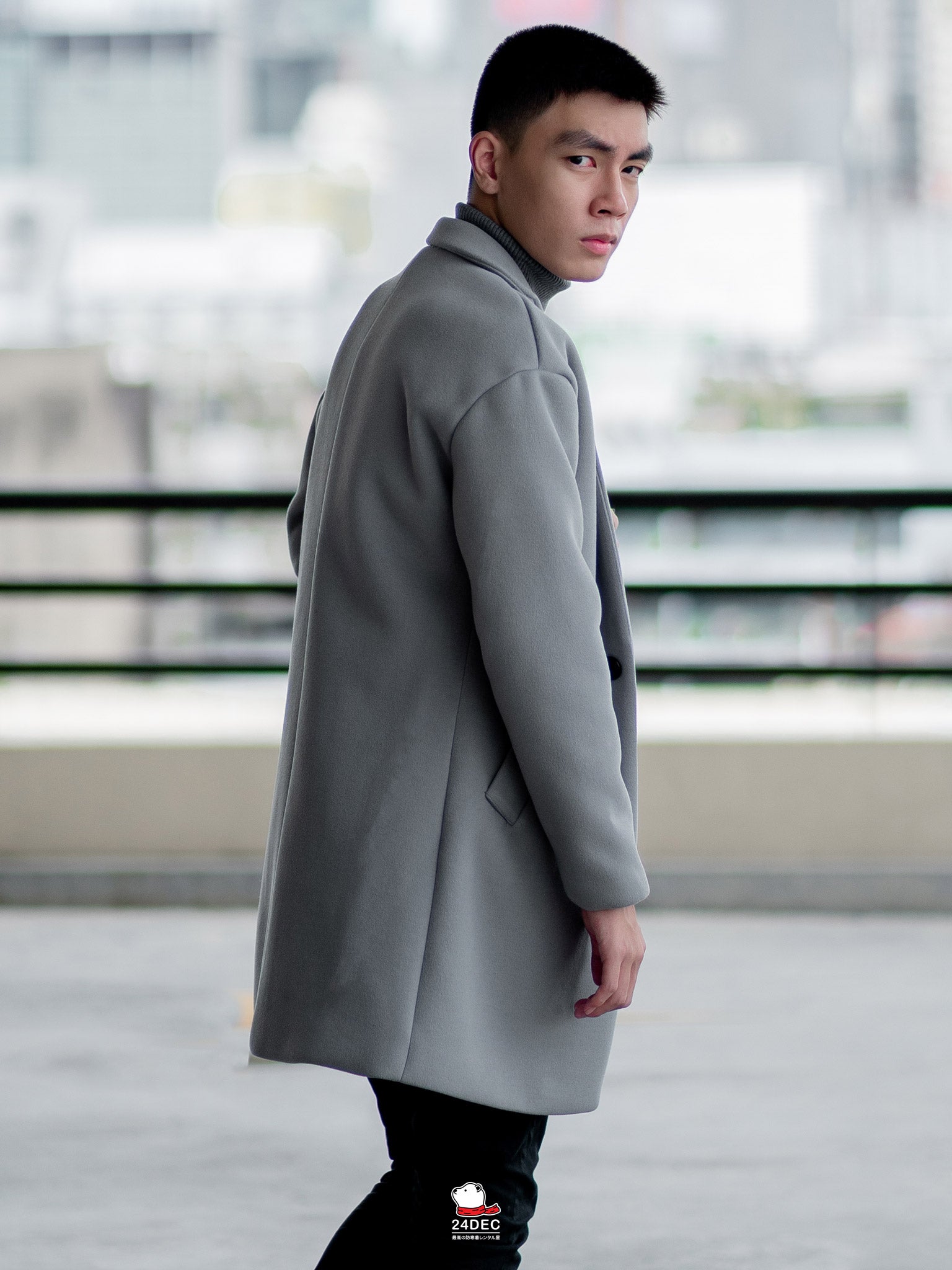 เช่าเสื้อโค้ท ชาย รุ่น ZINC สี เทา