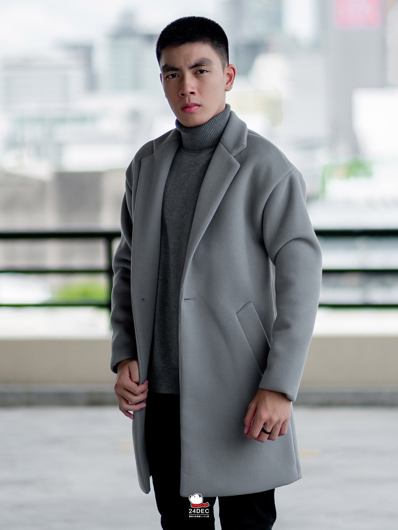 เช่าเสื้อโค้ท ชาย รุ่น ZINC สี เทา