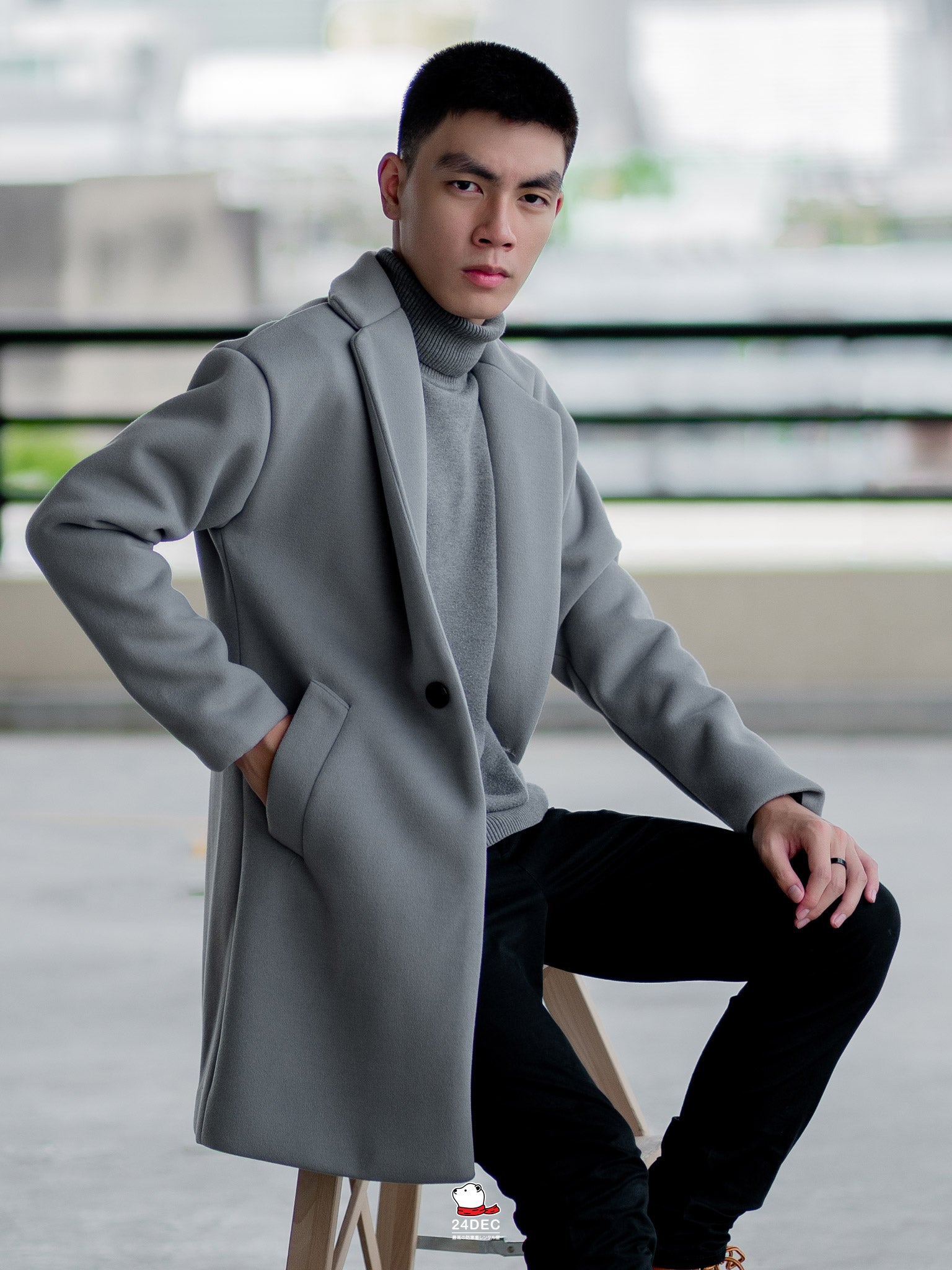 เช่าเสื้อโค้ท ชาย รุ่น ZINC สี เทา