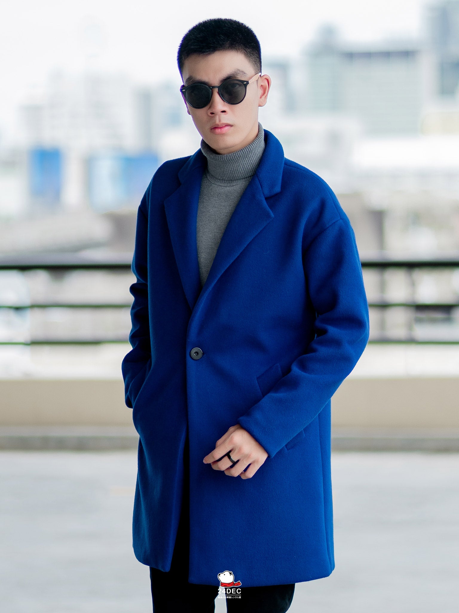 เช่าเสื้อโค้ท ชาย รุ่น ZINC สี น้ำเงิน