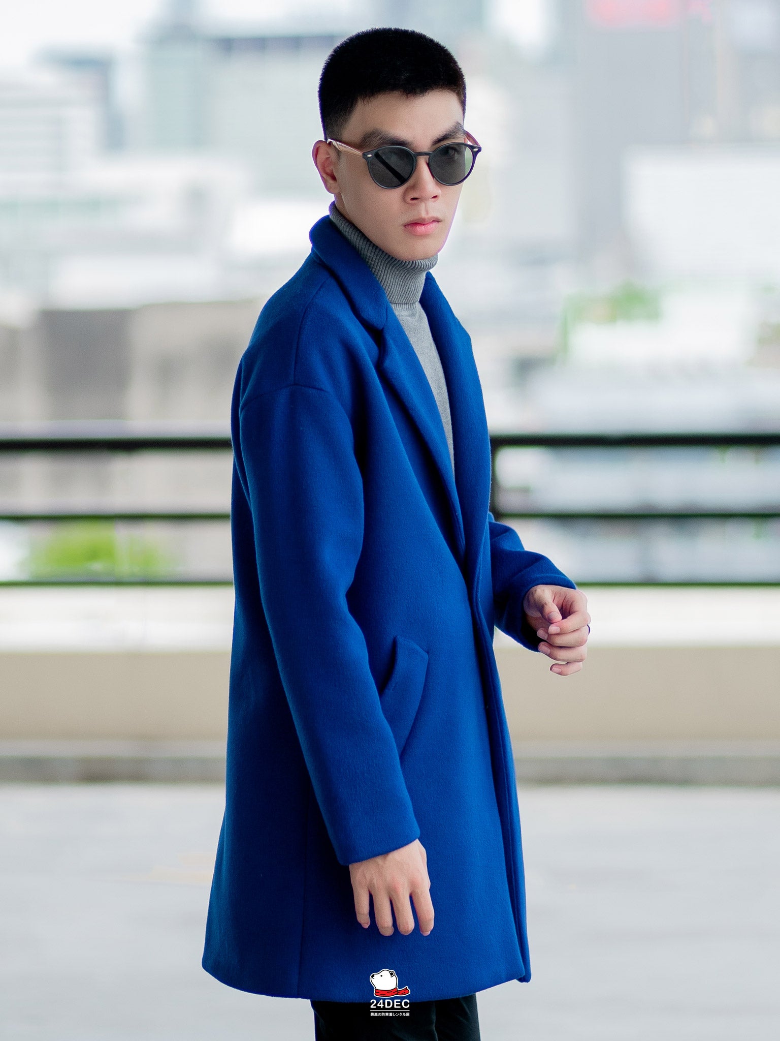 เช่าเสื้อโค้ท ชาย รุ่น ZINC สี น้ำเงิน