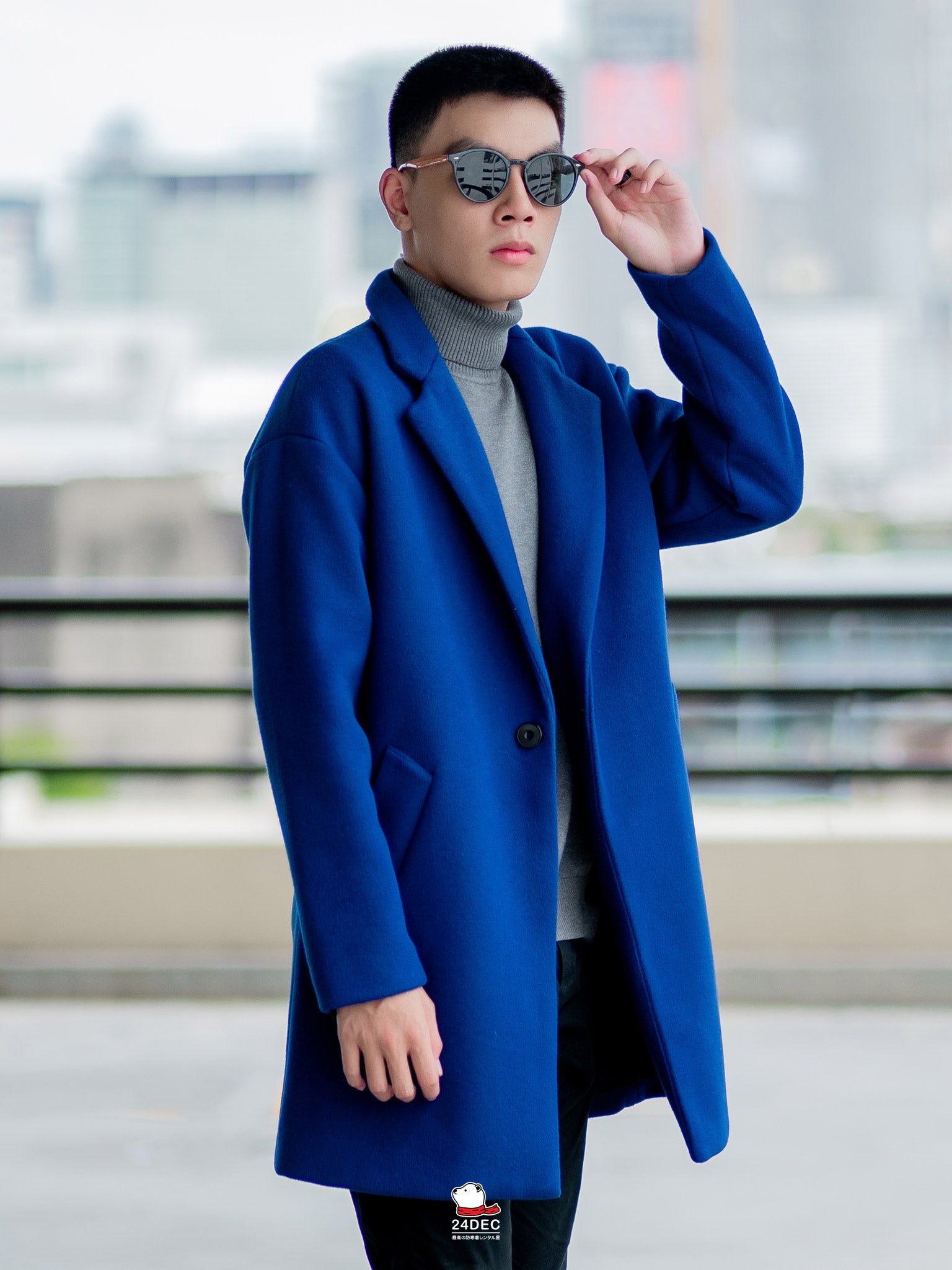 เช่าเสื้อโค้ท ชาย รุ่น ZINC สี น้ำเงิน
