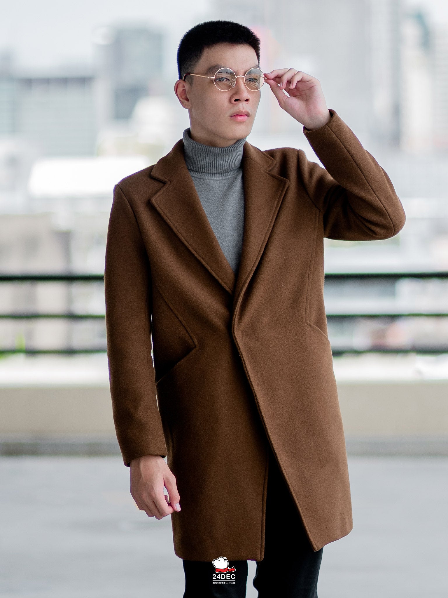 เช่าเสื้อโค้ท ชาย รุ่น ZEUS สี น้ำตาล