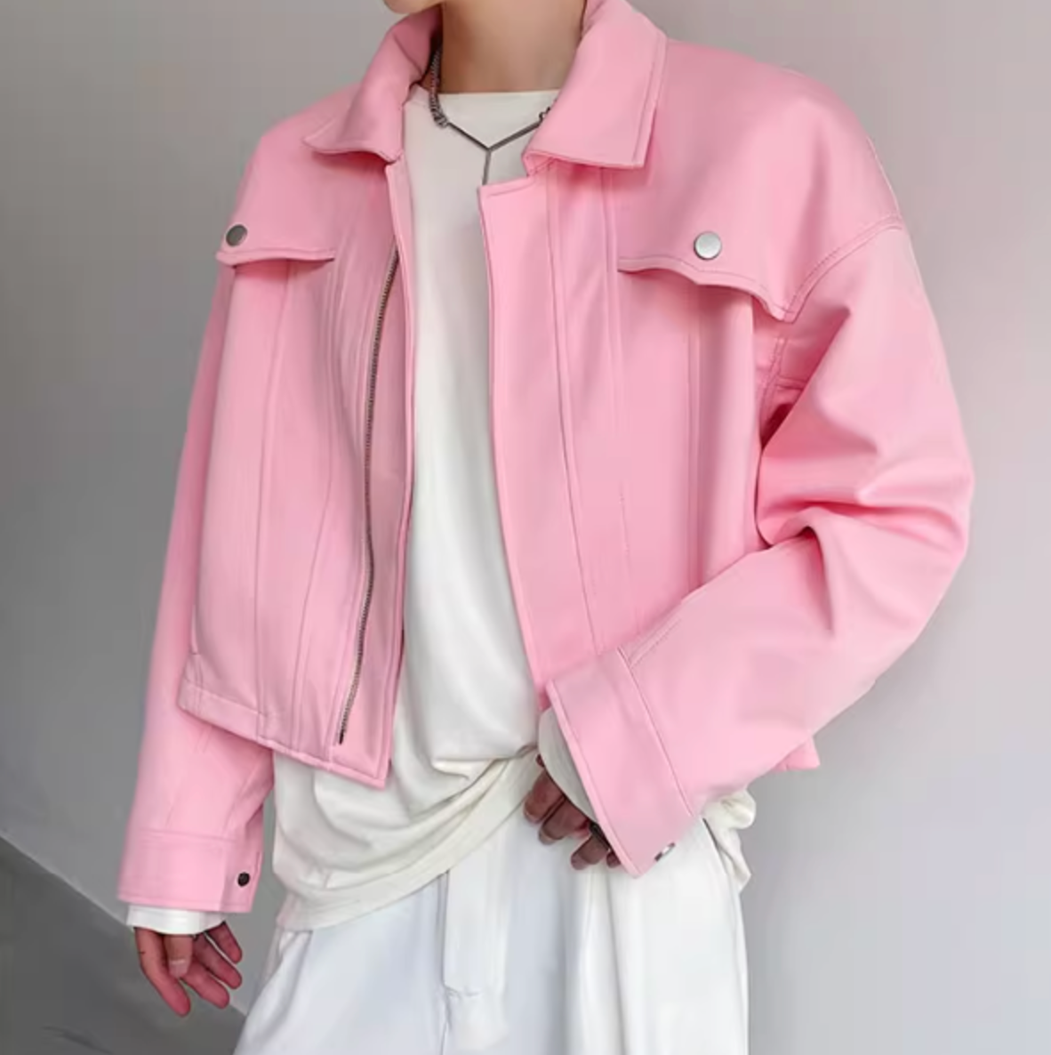 เช่าเสื้อแจ็คเก็ต ชาย รุ่น STORY สี ชมพู