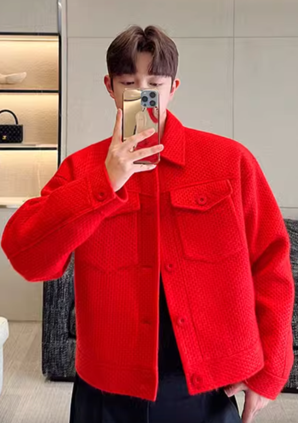 เช่าเสื้อแจ็คเก็ต ชาย รุ่น ELIO สี แดง