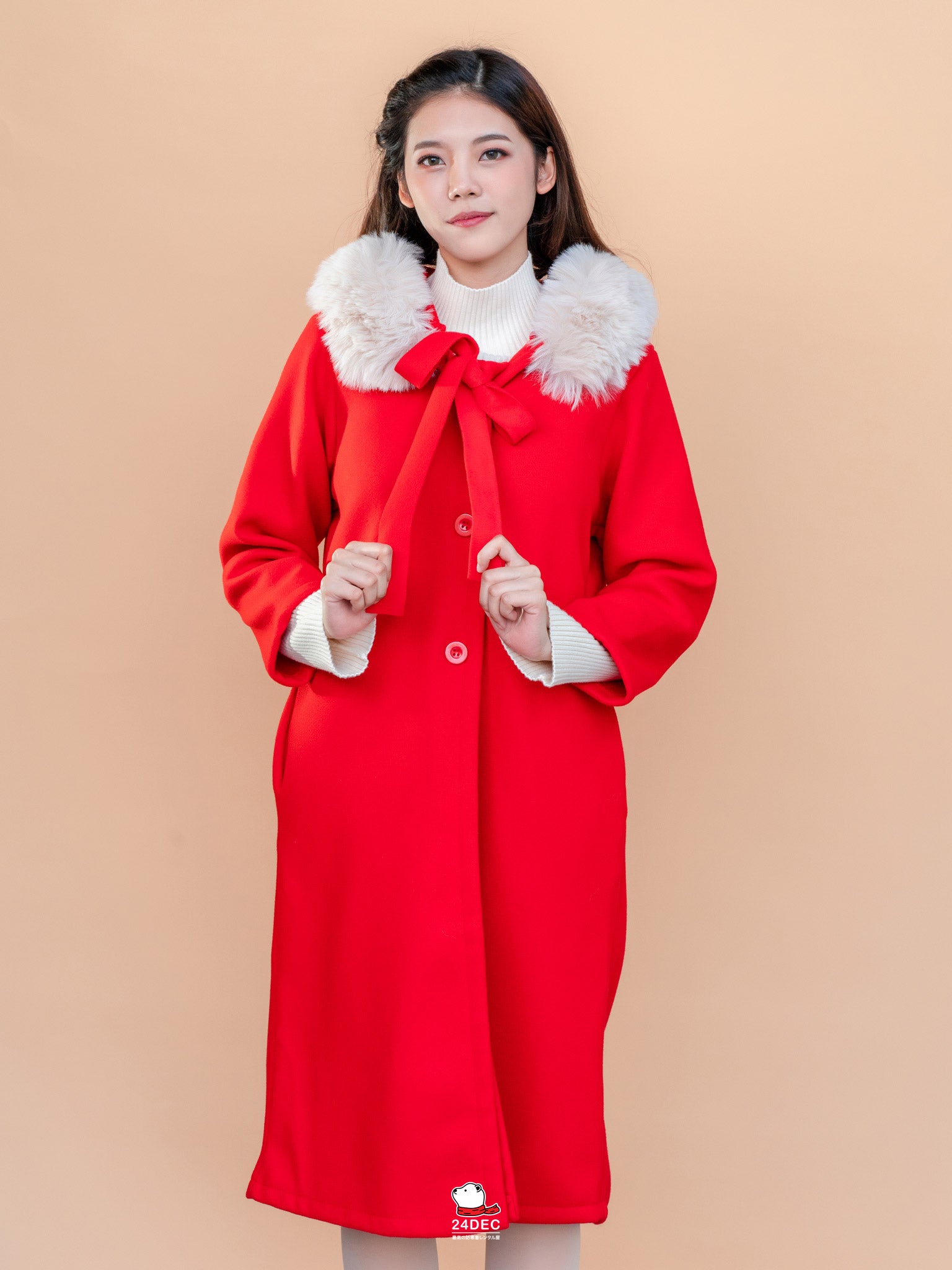 เช่าเสื้อโค้ท หญิง รุ่น PAMELA สี แดง