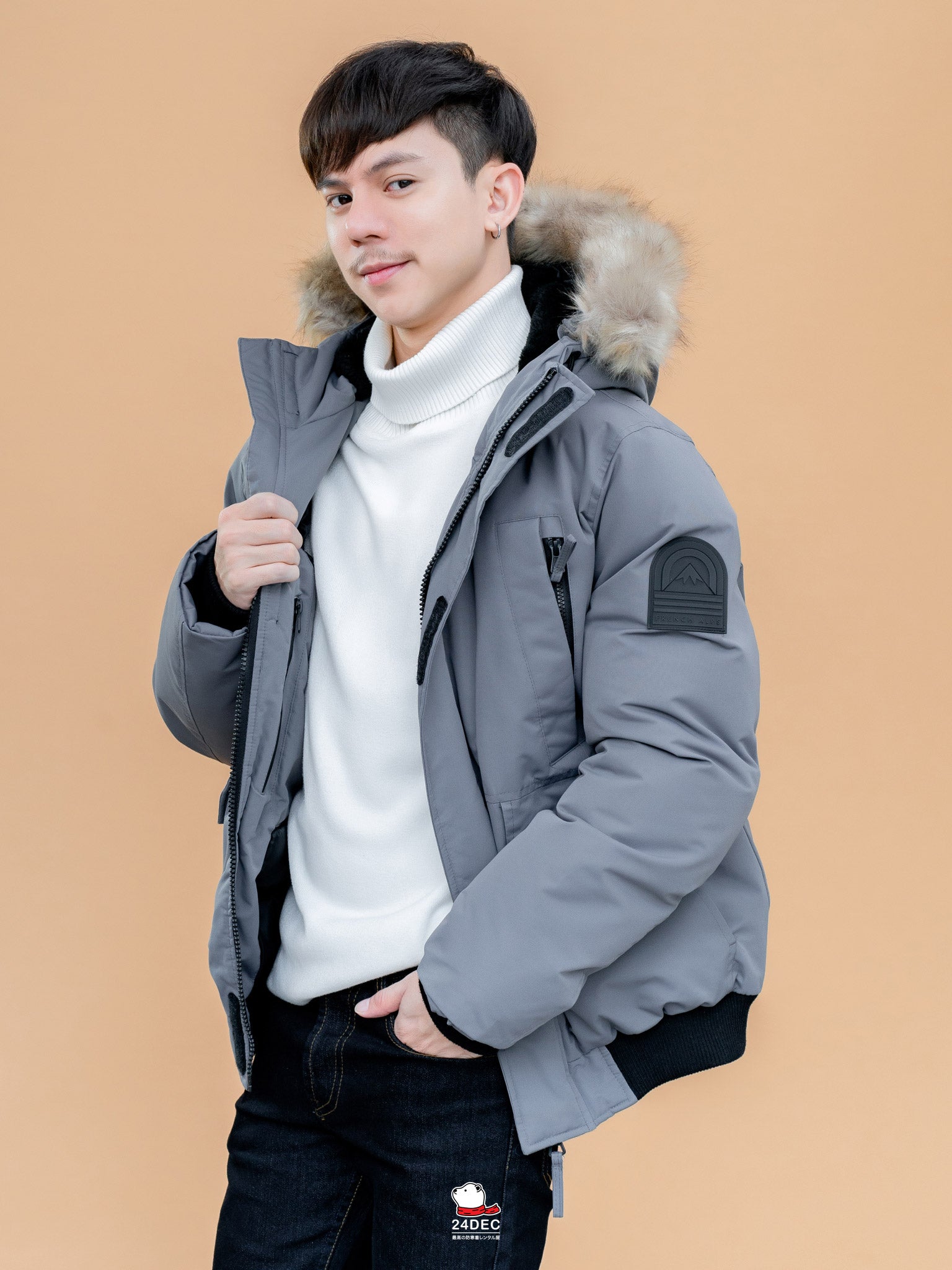 เช่าเสื้อกันหนาว ชาย รุ่น ALPS สี เทา