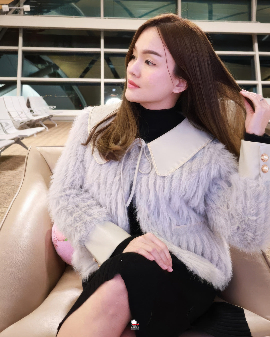 เช่าเสื้อขนเฟอร์ หญิง รุ่น AMANDA สี เทา