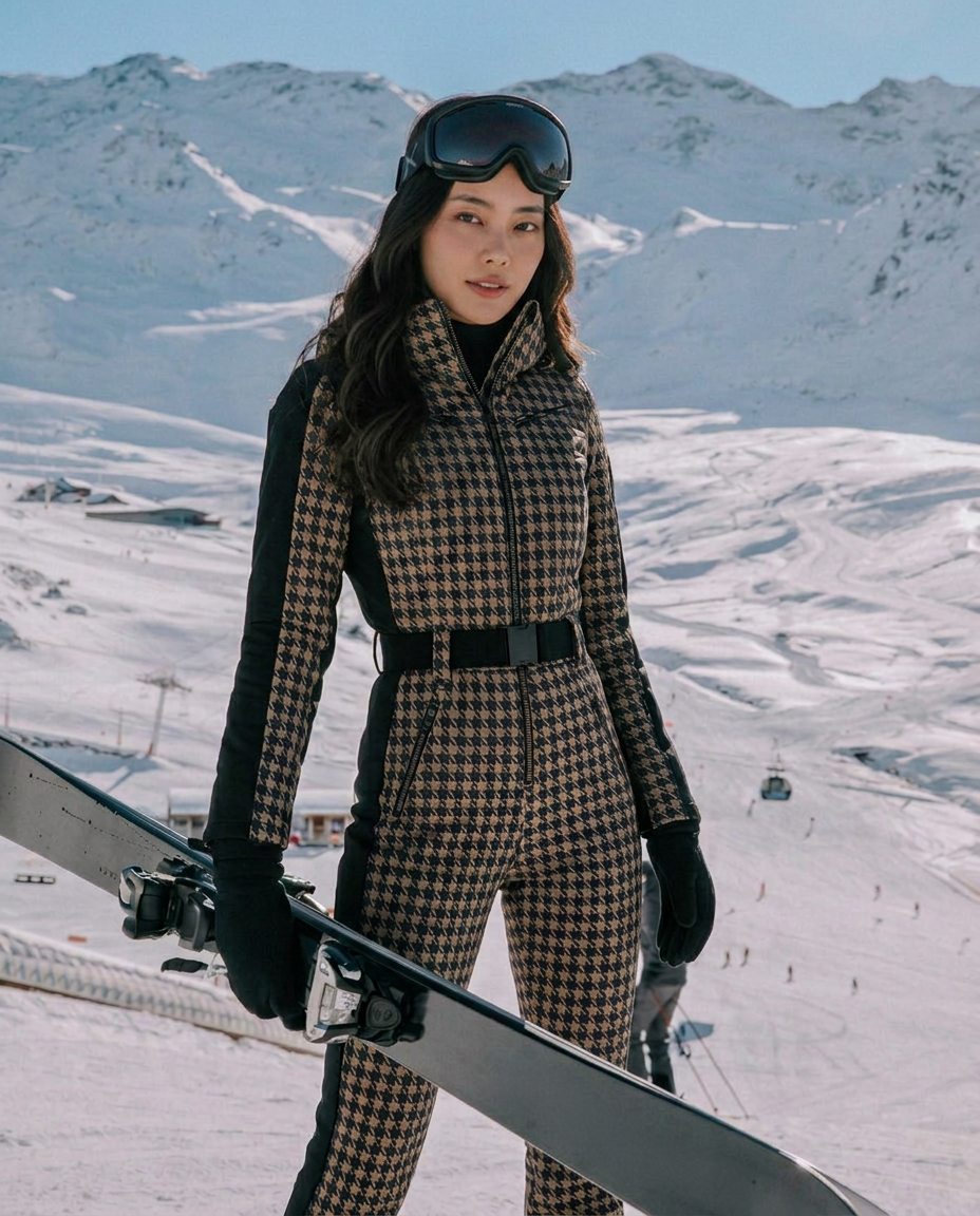 เช่าชุดสกี (เสื้อ+กางเกง) หญิง รุ่น ANDERMATT สี น้ำตาล