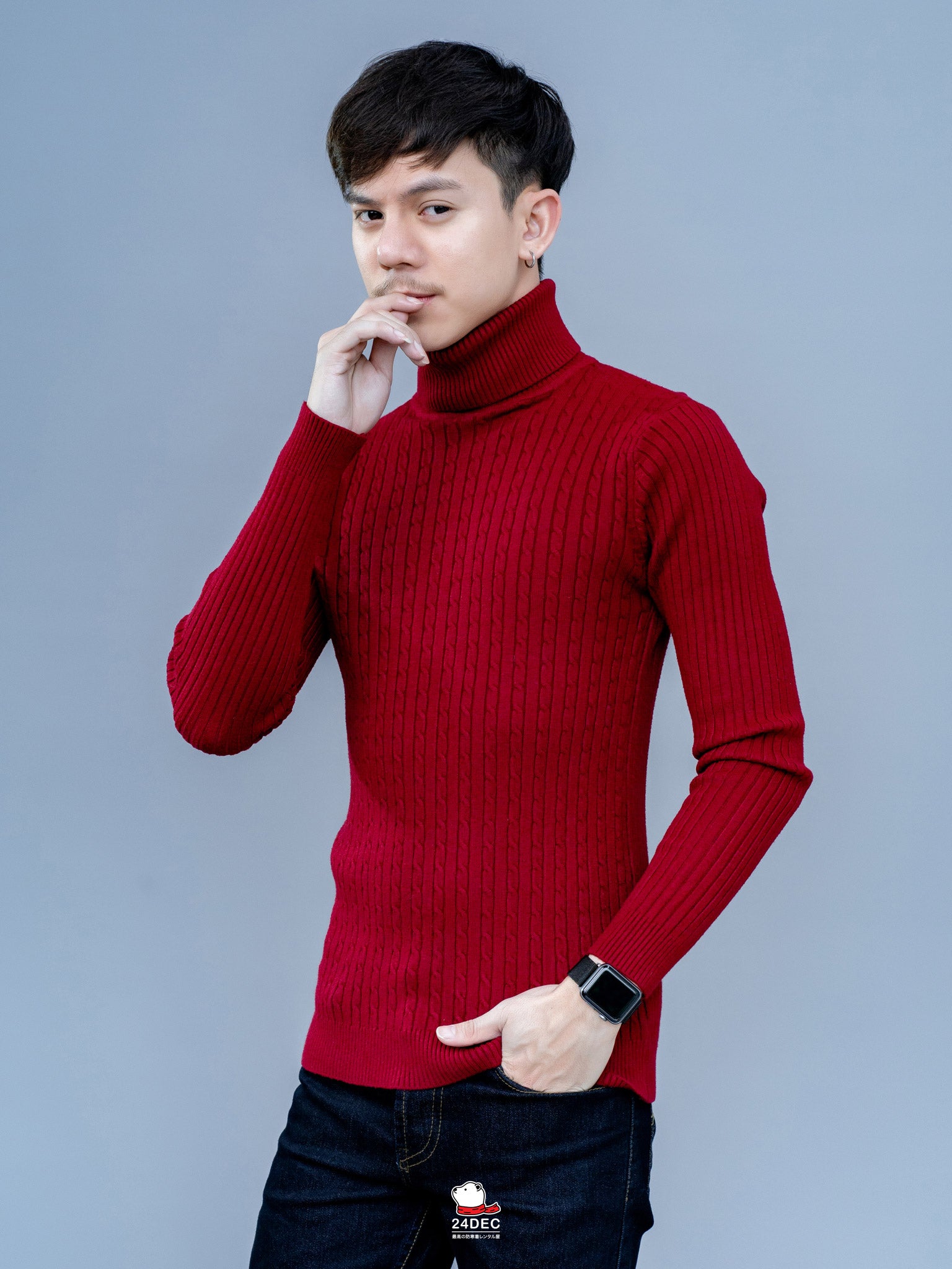 เช่าเสื้อคอเต่า ชาย รุ่น SOLO สี แดง