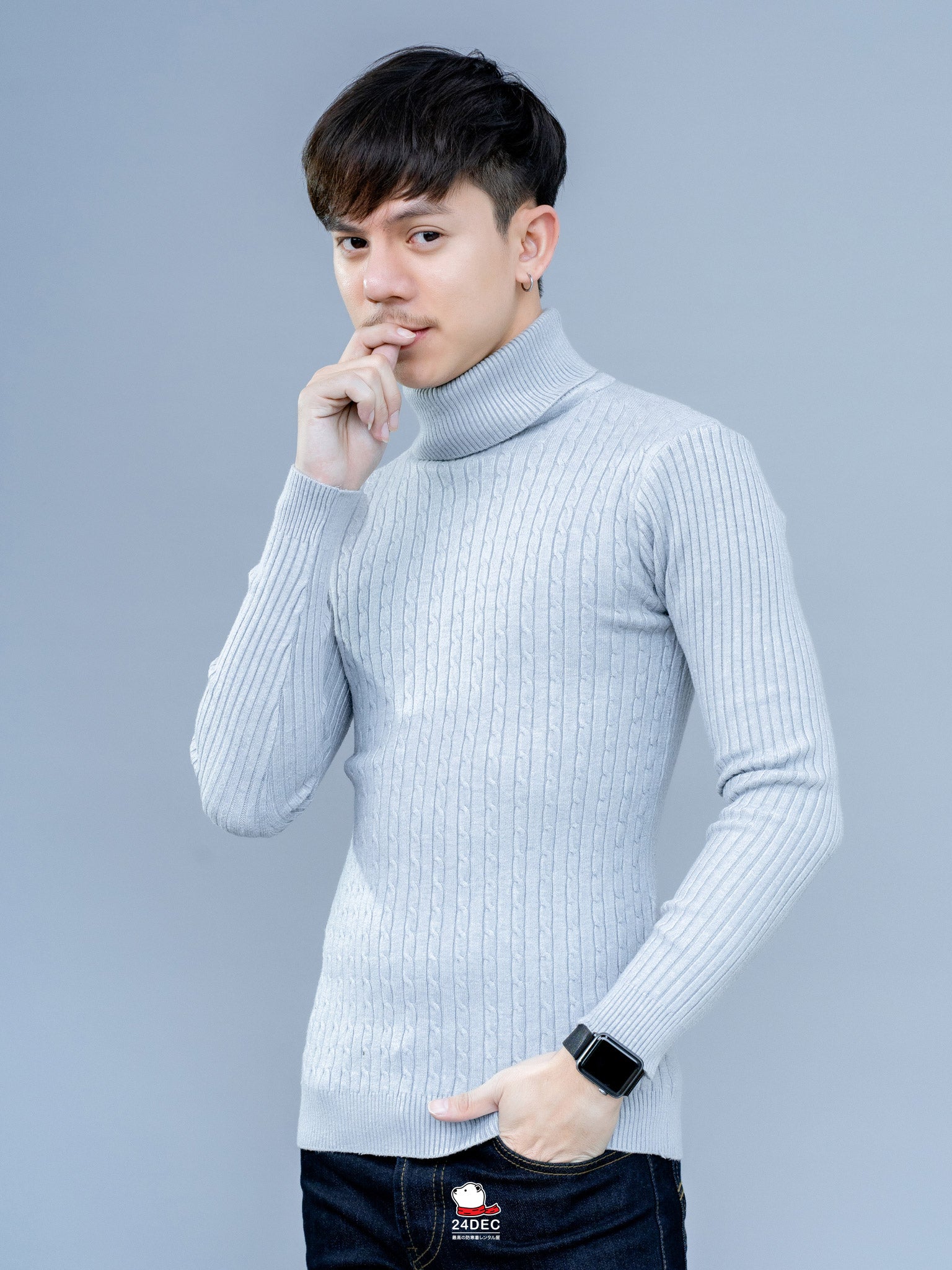เช่าเสื้อคอเต่า ชาย รุ่น SOLO สี เทา