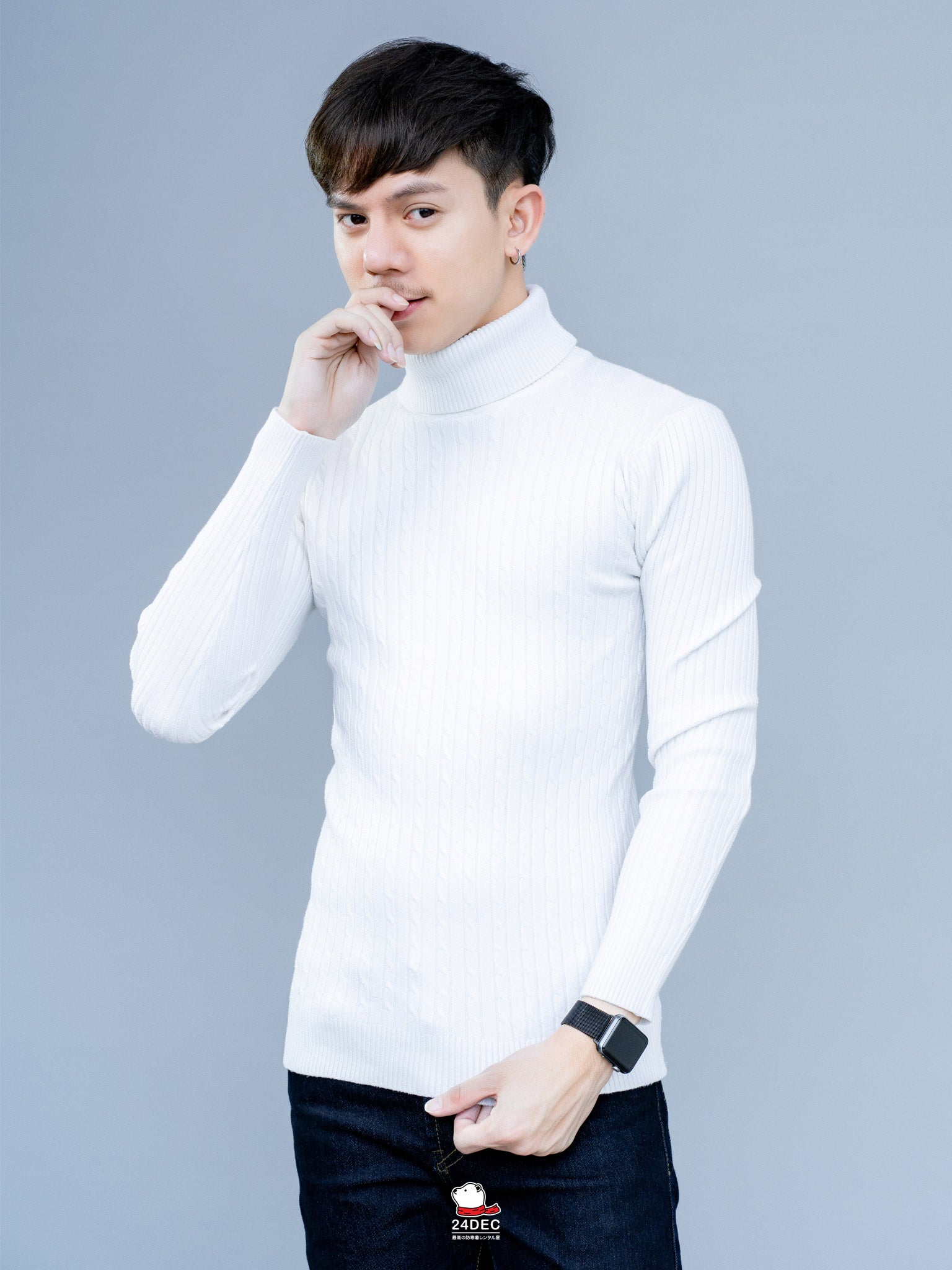 เช่าเสื้อคอเต่า ชาย รุ่น SOLO สี ขาว
