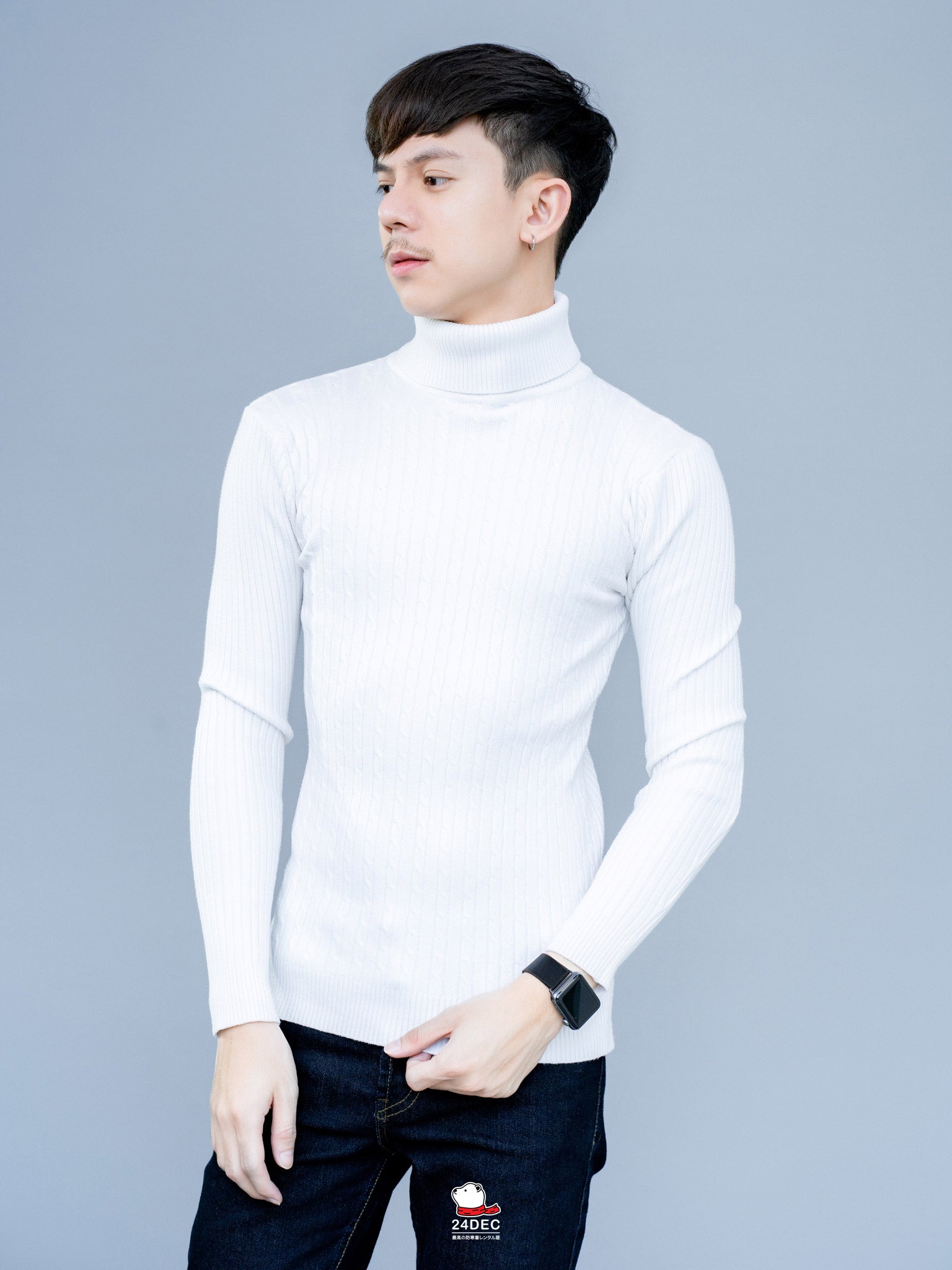 เช่าเสื้อคอเต่า ชาย รุ่น SOLO สี ขาว
