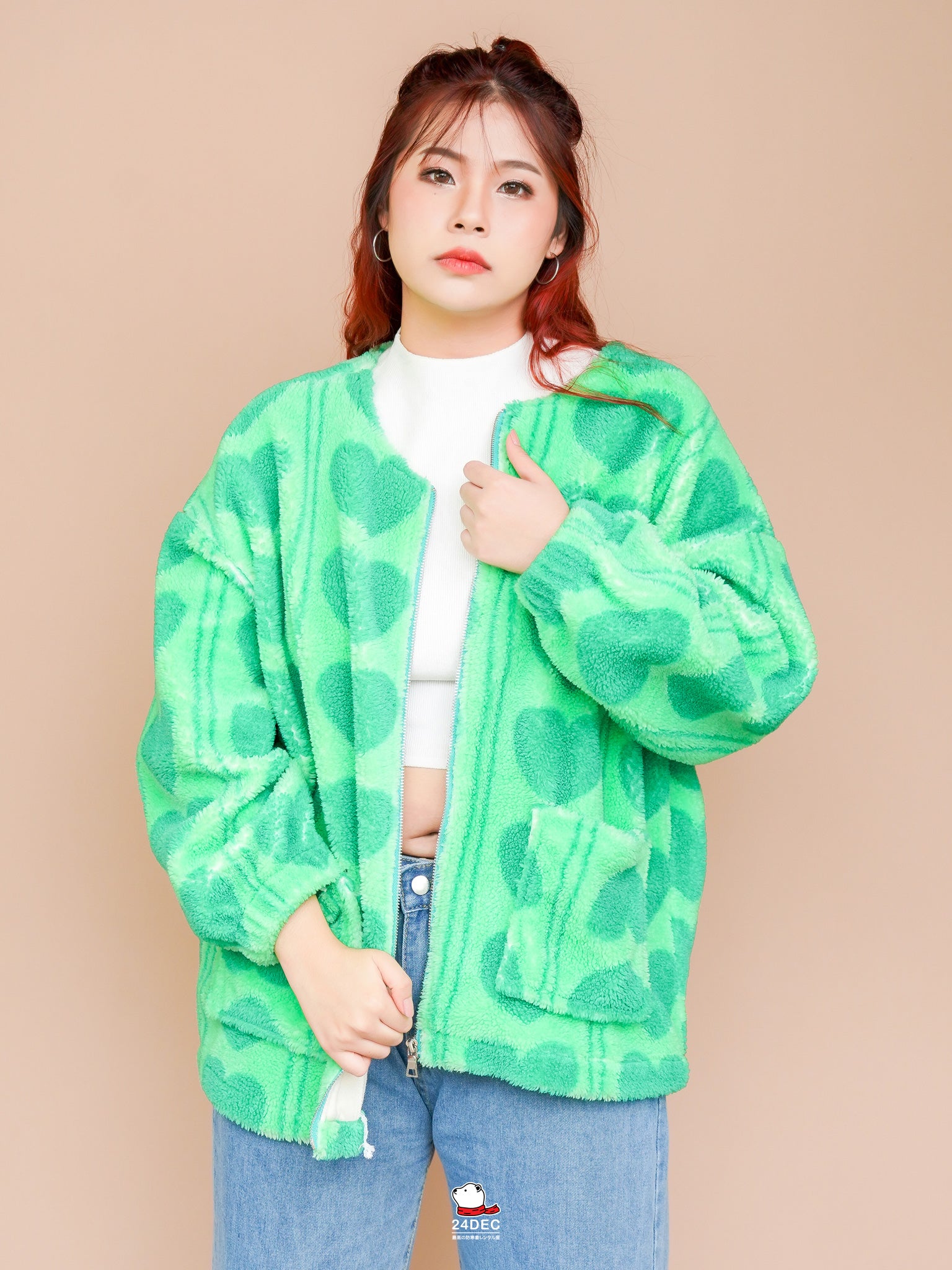 เช่าเสื้อแจ็คเก็ต หญิง รุ่น BERGAMO สี เขียว