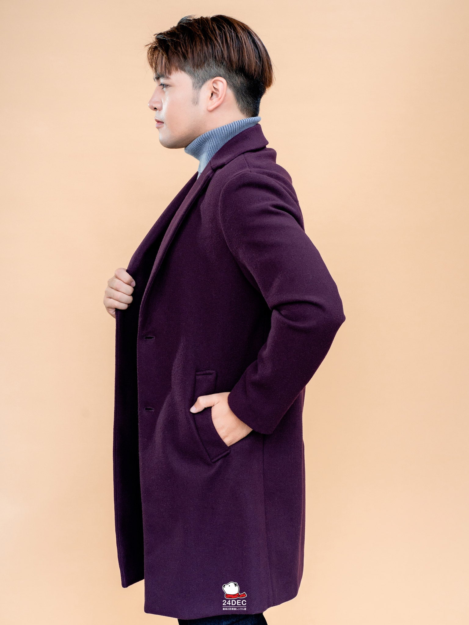 เช่าเสื้อโค้ท ชาย รุ่น COZY สี แดงเรดไวน์