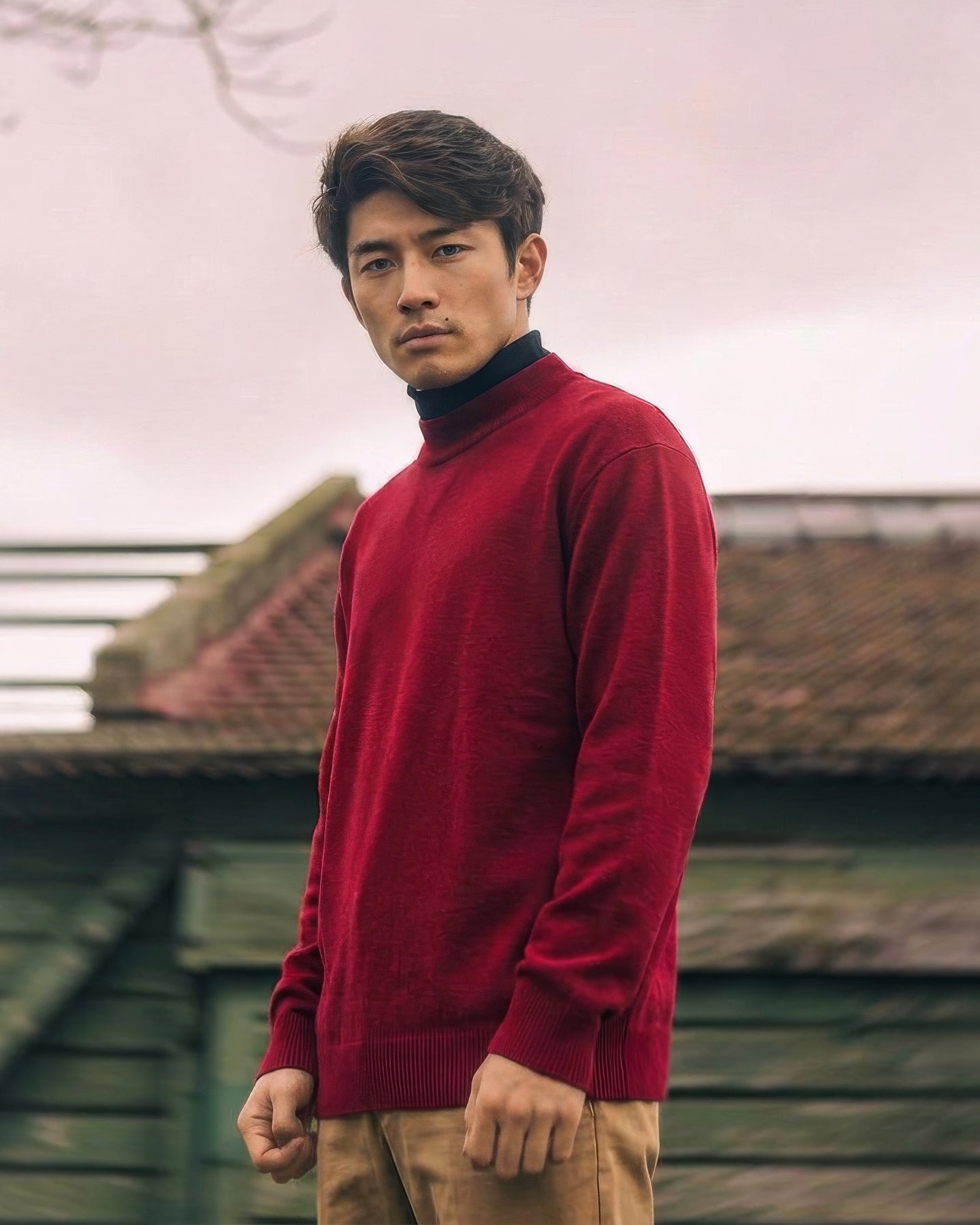 เช่าเสื้อคอเต่า ชาย รุ่น ETHAN สี แดง