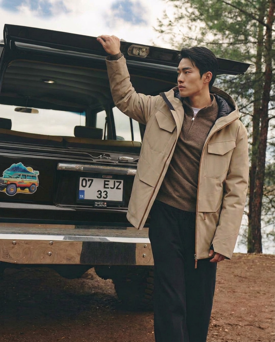 เช่าเสื้อกันหนาว ชาย รุ่น GOBI สี เขียว