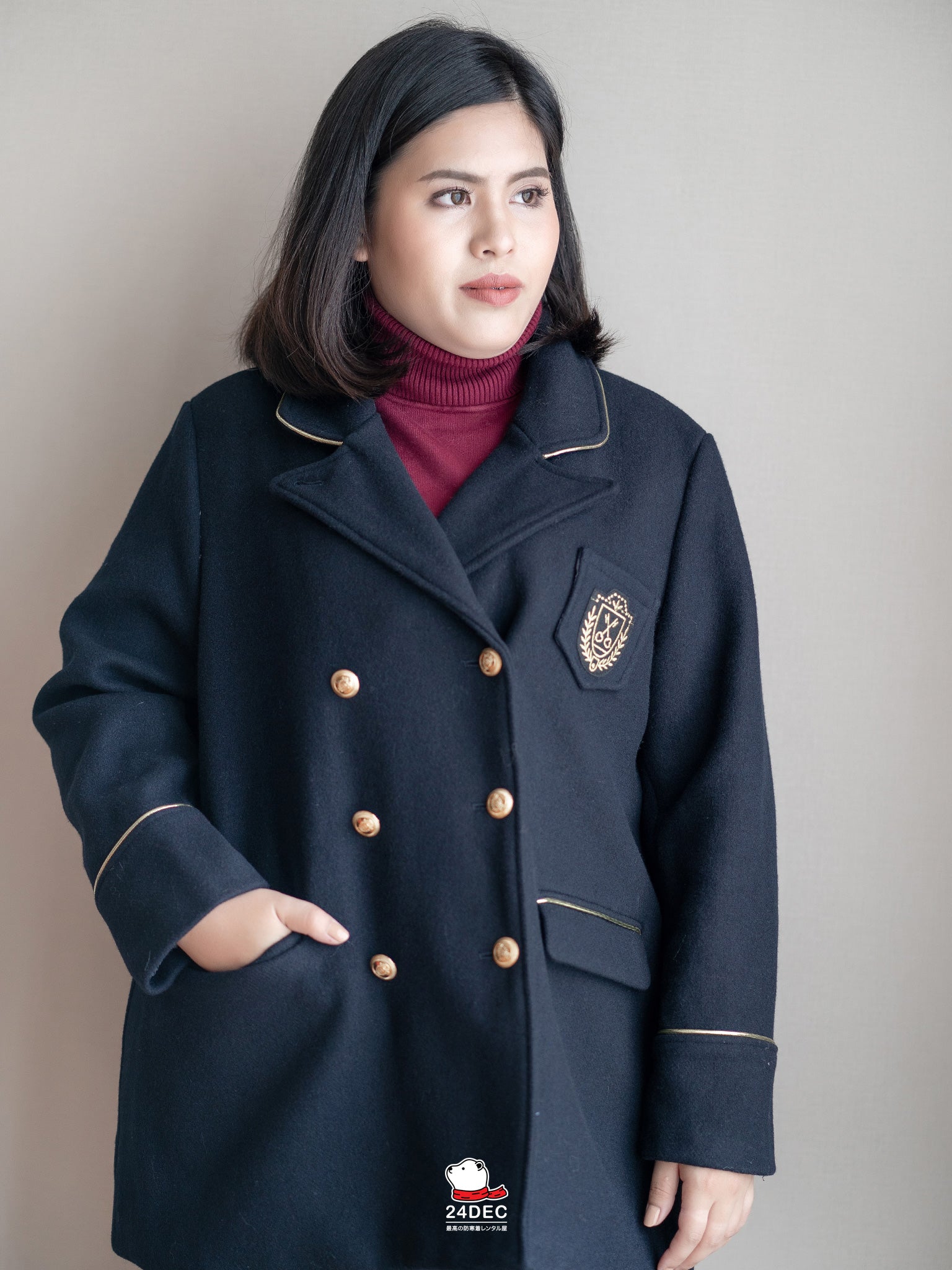 เช่าเสื้อโค้ท หญิง รุ่น HOGWARTS สี น้ำเงิน
