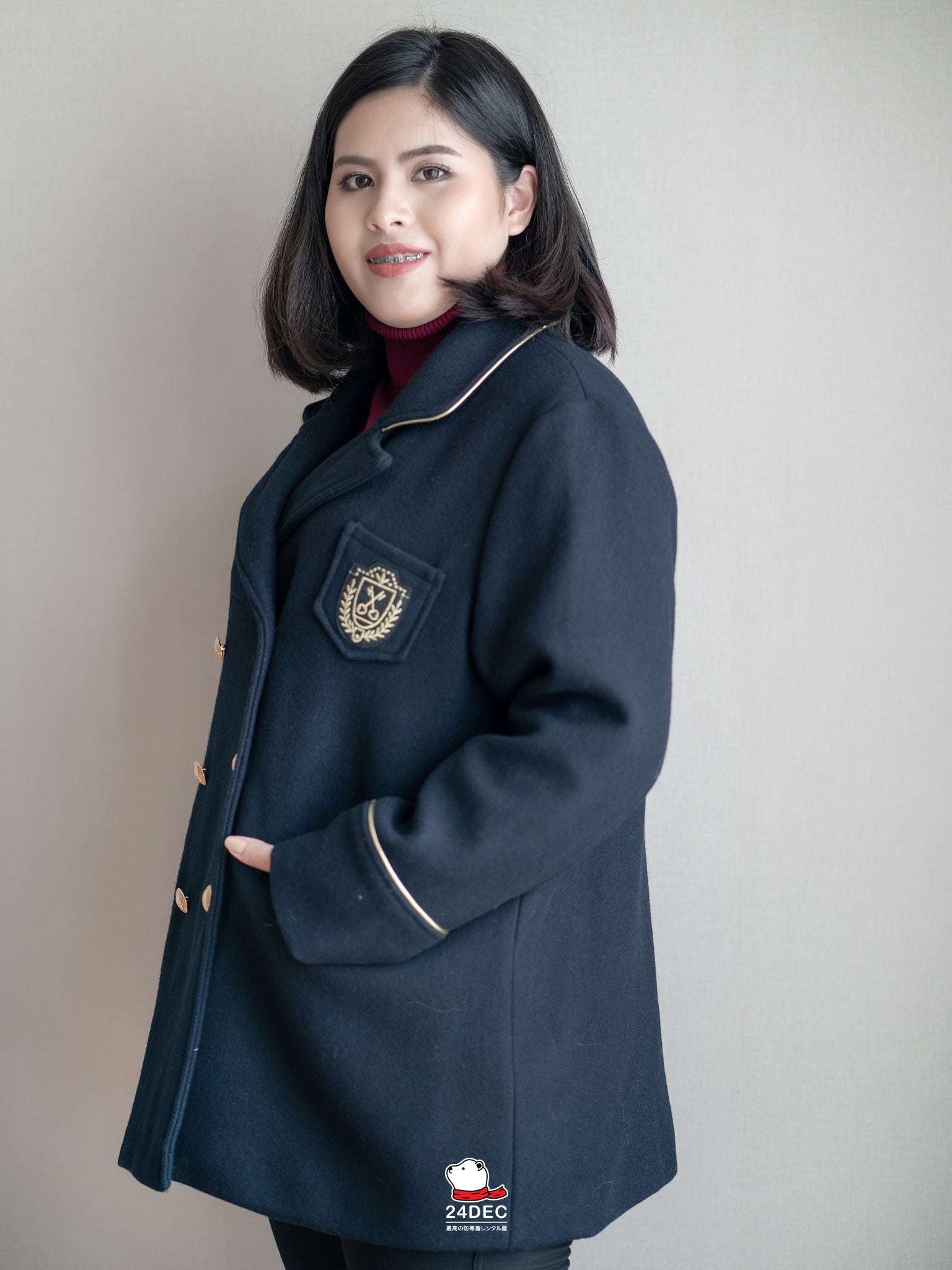 เช่าเสื้อโค้ท หญิง รุ่น HOGWARTS สี น้ำเงิน