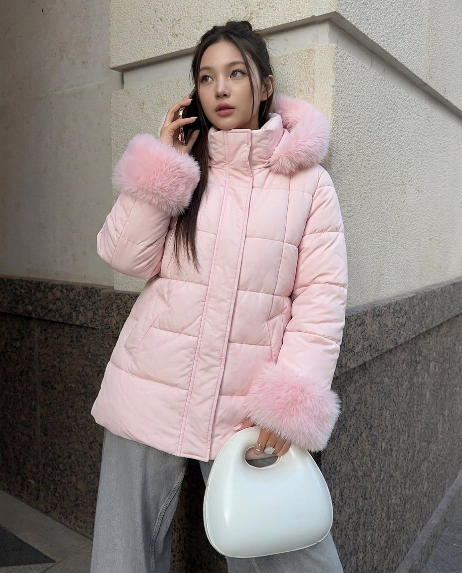 เช่าเสื้อกันหนาว หญิง รุ่น JIA สี ชมพู