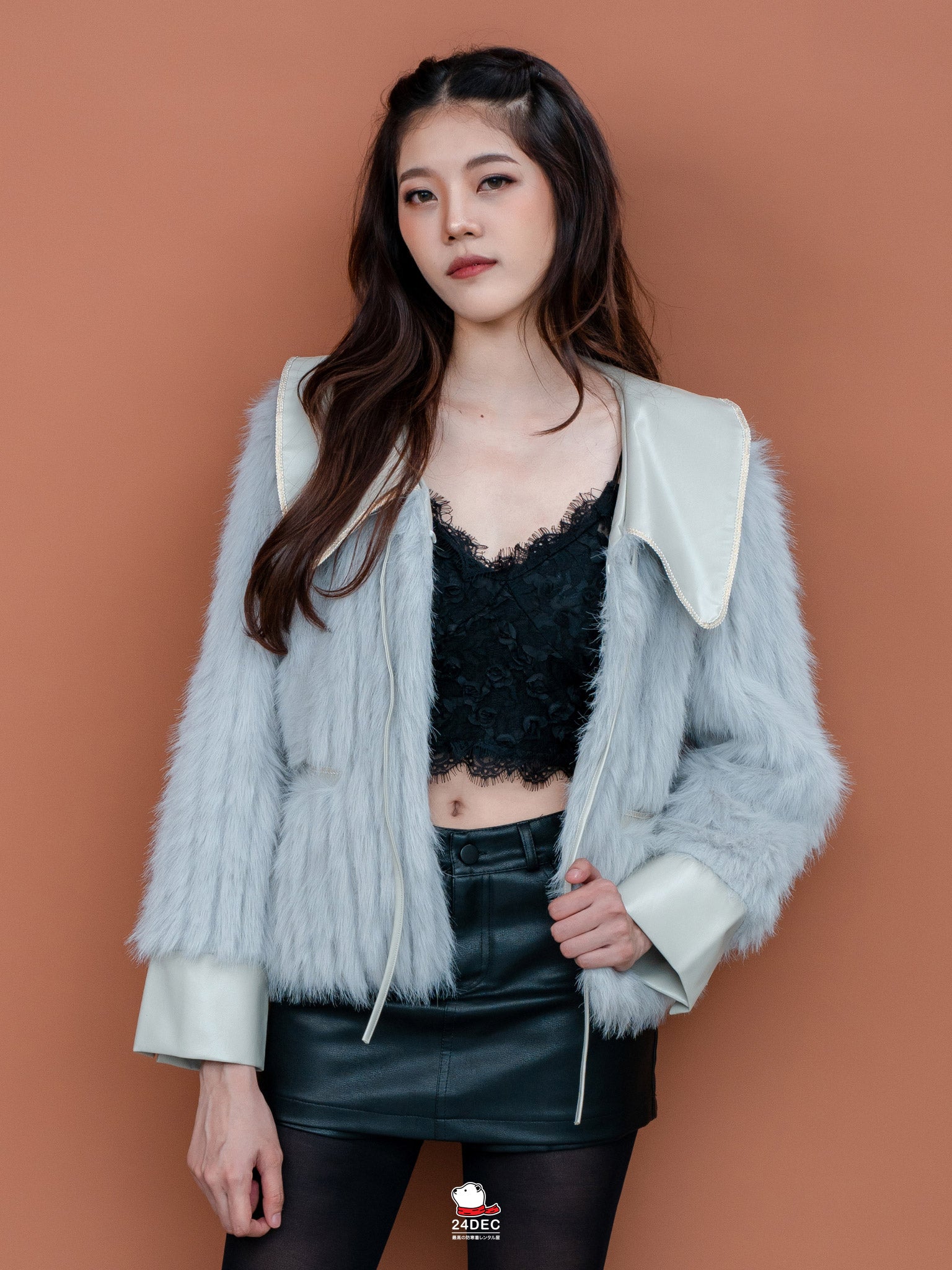 เช่าเสื้อขนเฟอร์ หญิง รุ่น AMANDA สี เทา