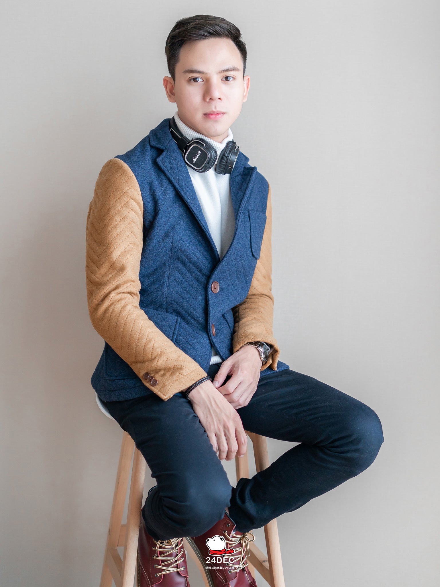 เช่าเสื้อโค้ท ชาย รุ่น LATTE สี น้ำเงิน