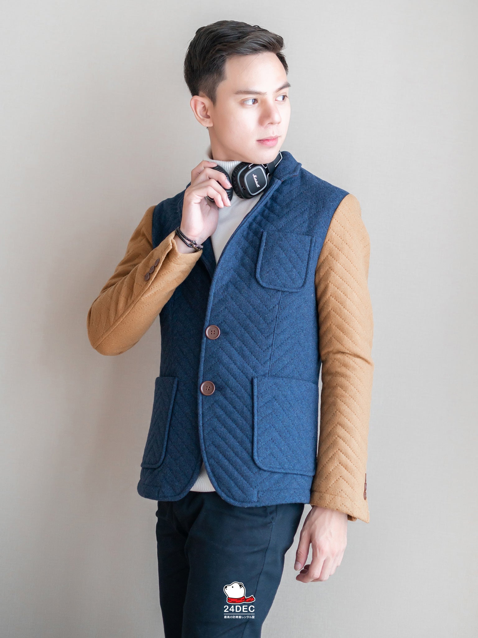 เช่าเสื้อโค้ท ชาย รุ่น LATTE สี น้ำเงิน