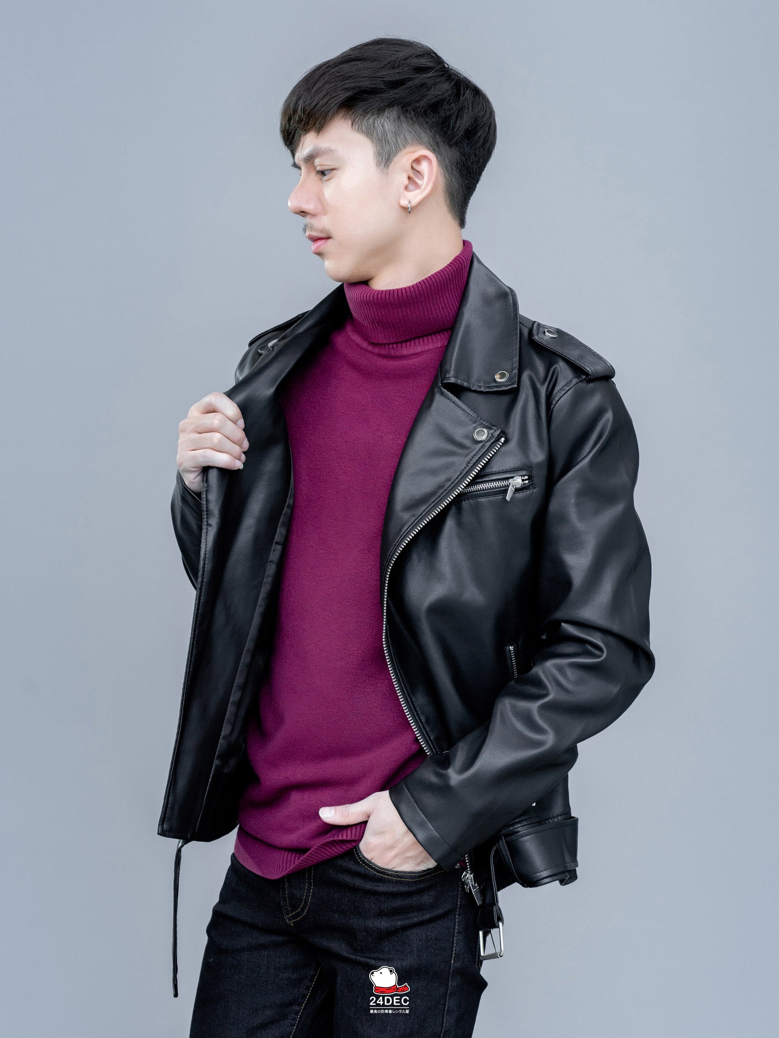 เช่าเสื้อแจ็คเก็ต ชาย รุ่น LOOKIN สี ดำ