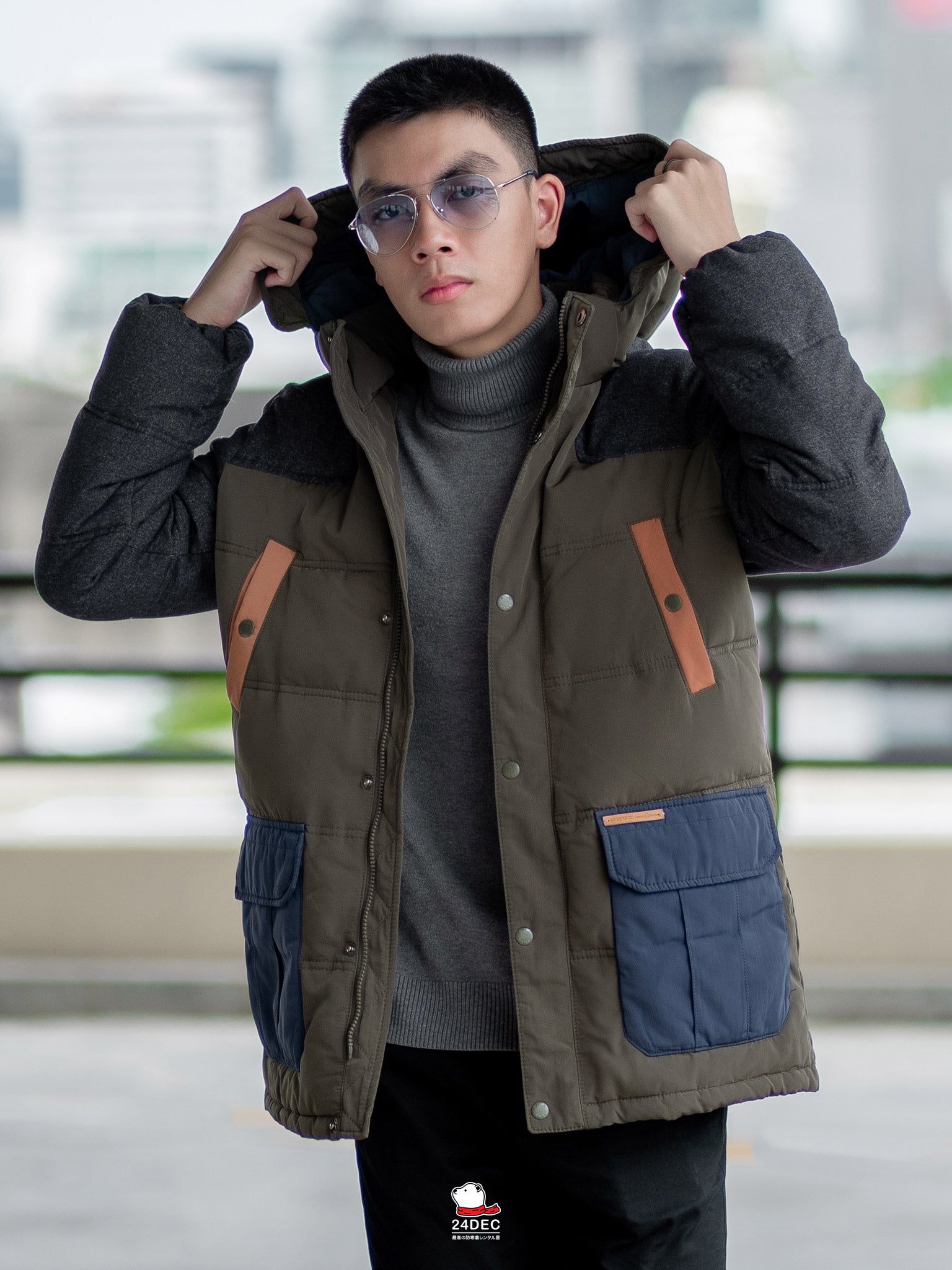 เช่าเสื้อกันหนาว ชาย รุ่น MALE สี เขียว