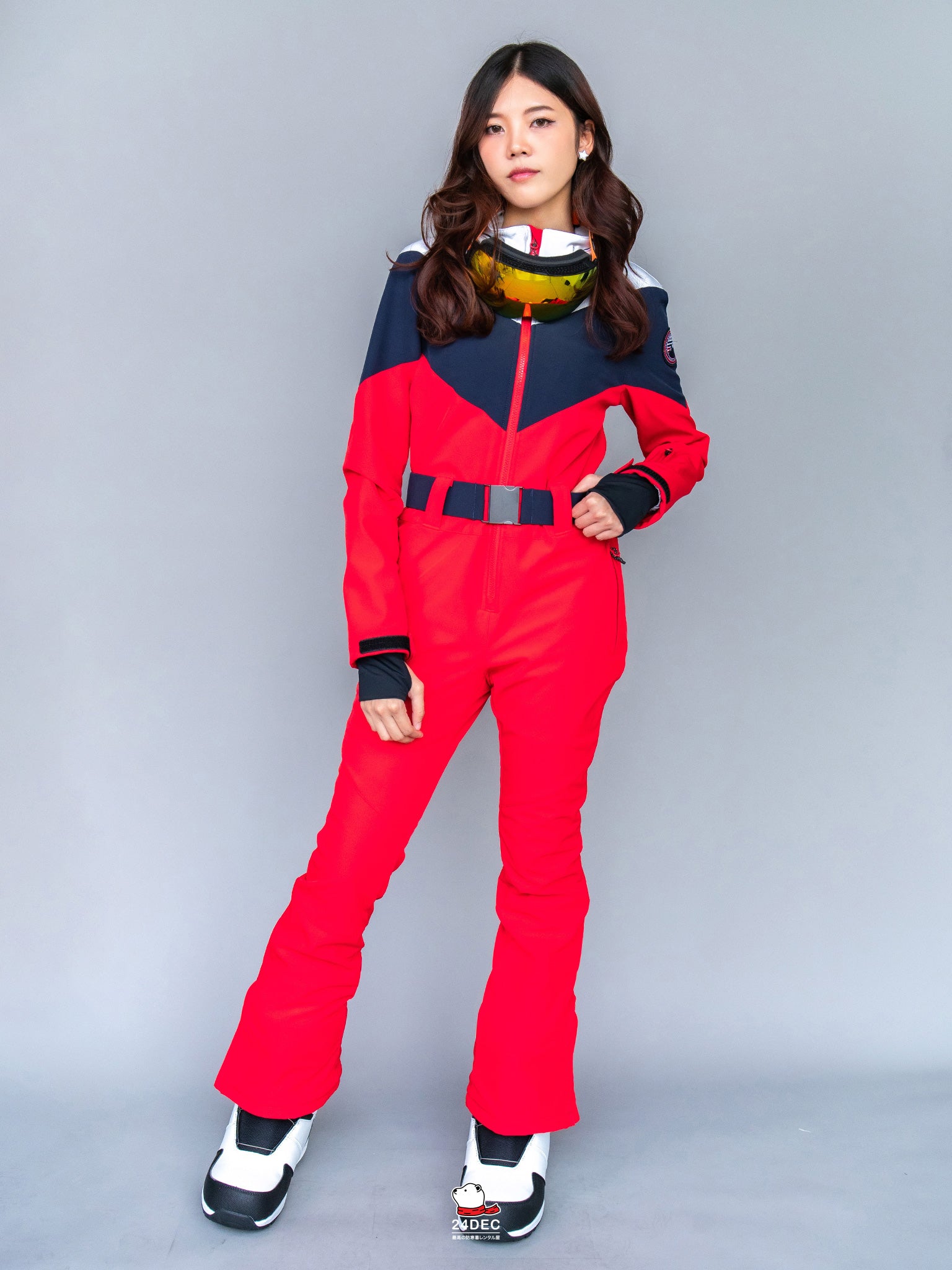 เช่าชุดสกี (เสื้อ+กางเกง) หญิง รุ่น MARMOT สี แดง