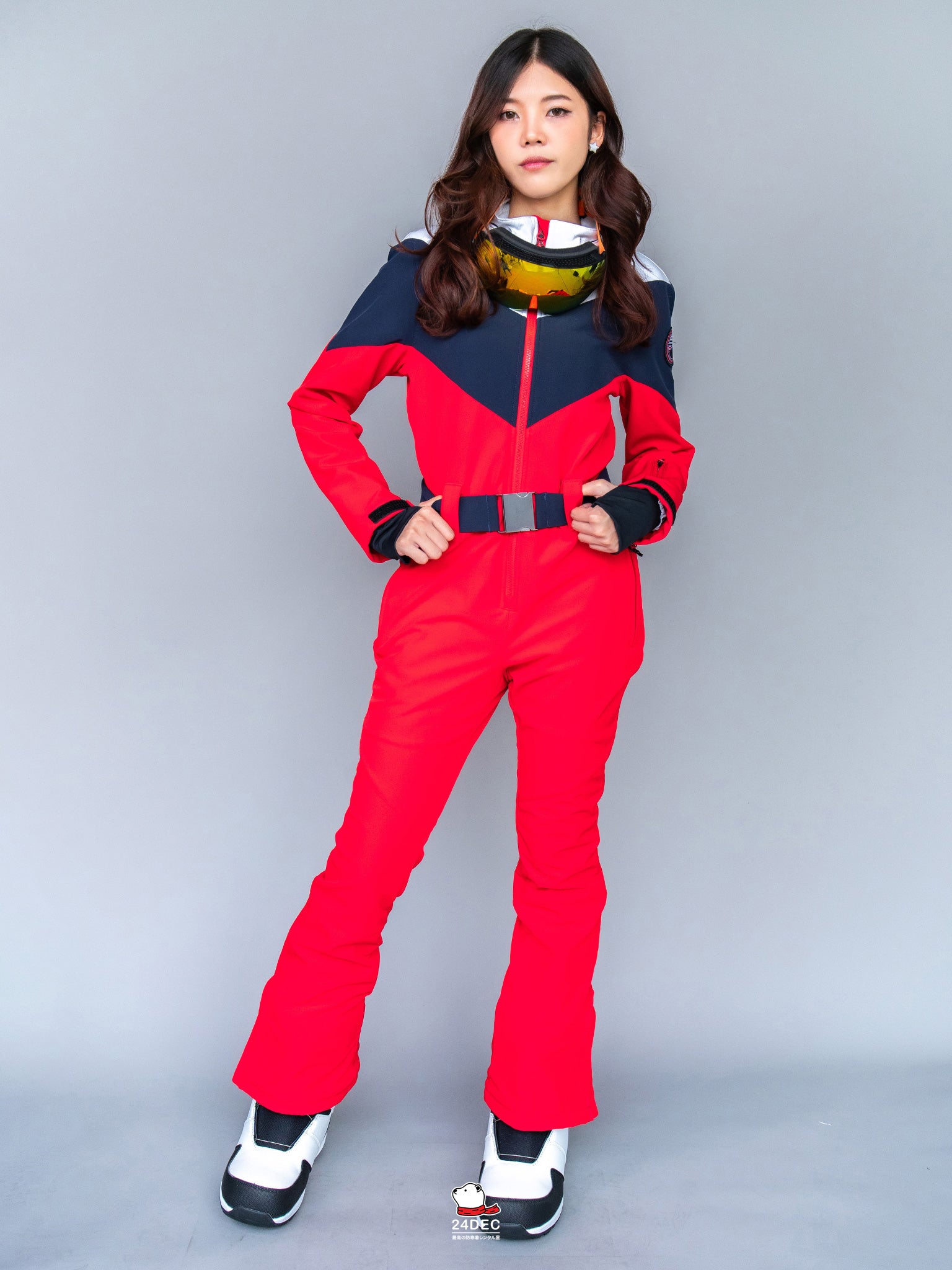 เช่าชุดสกี (เสื้อ+กางเกง) หญิง รุ่น MARMOT สี แดง