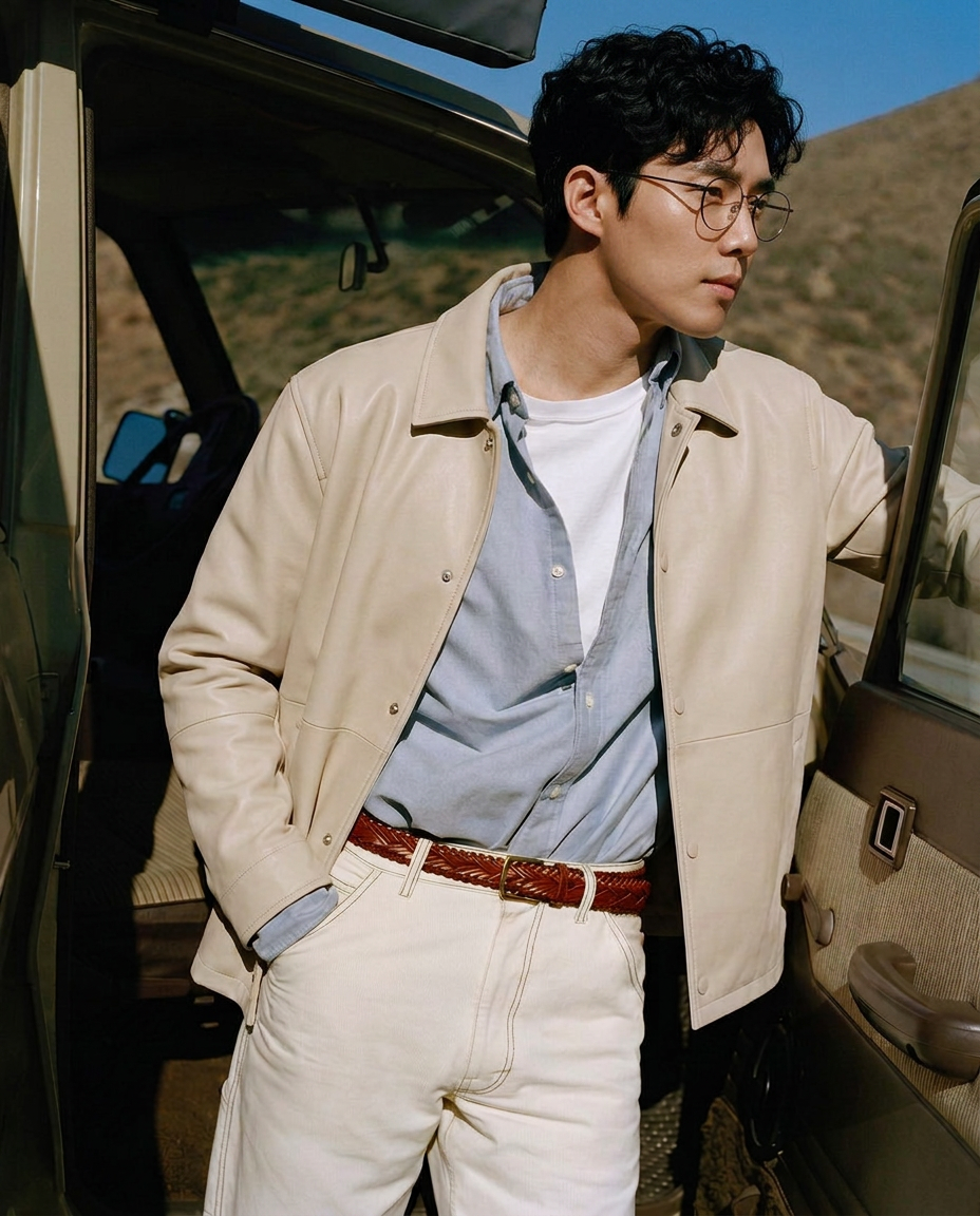 เช่าเสื้อแจ็คเก็ต ชาย รุ่น MINHO สี ขาว