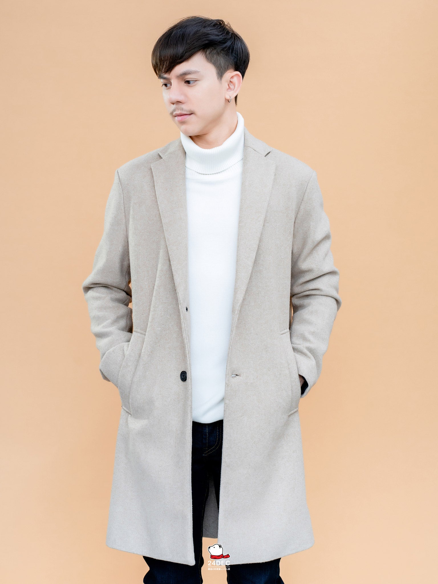 เช่าเสื้อโค้ท ชาย รุ่น COZY สี ครีม