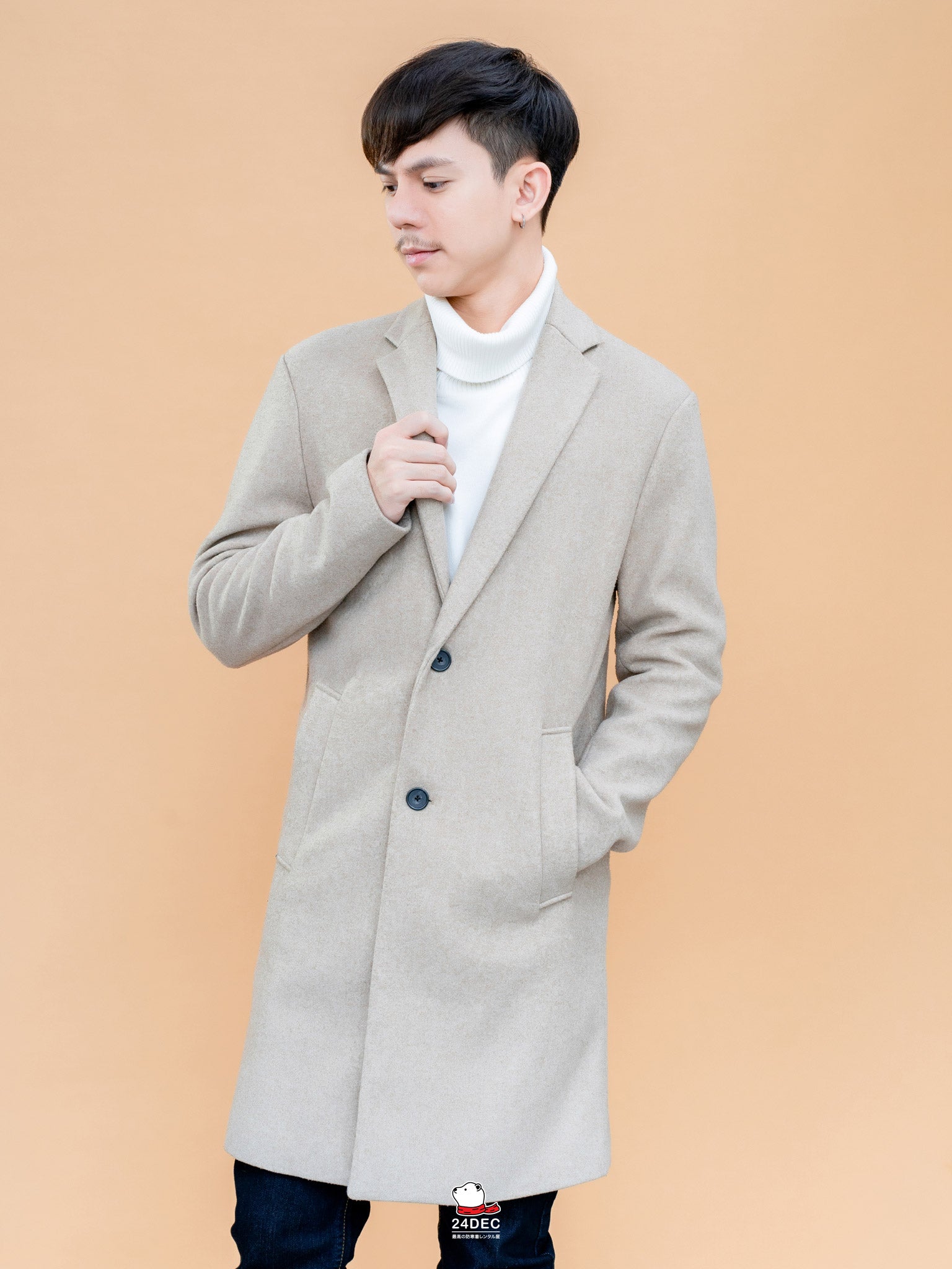 เช่าเสื้อโค้ท ชาย รุ่น COZY สี ครีม