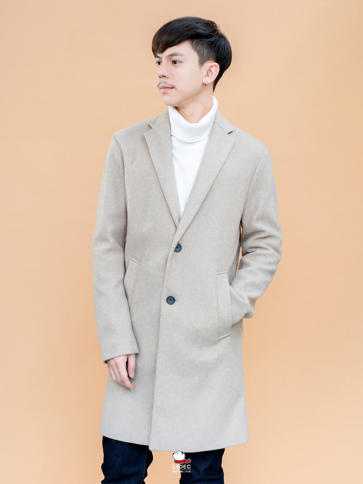 เช่าเสื้อโค้ท ชาย รุ่น COZY สี ครีม