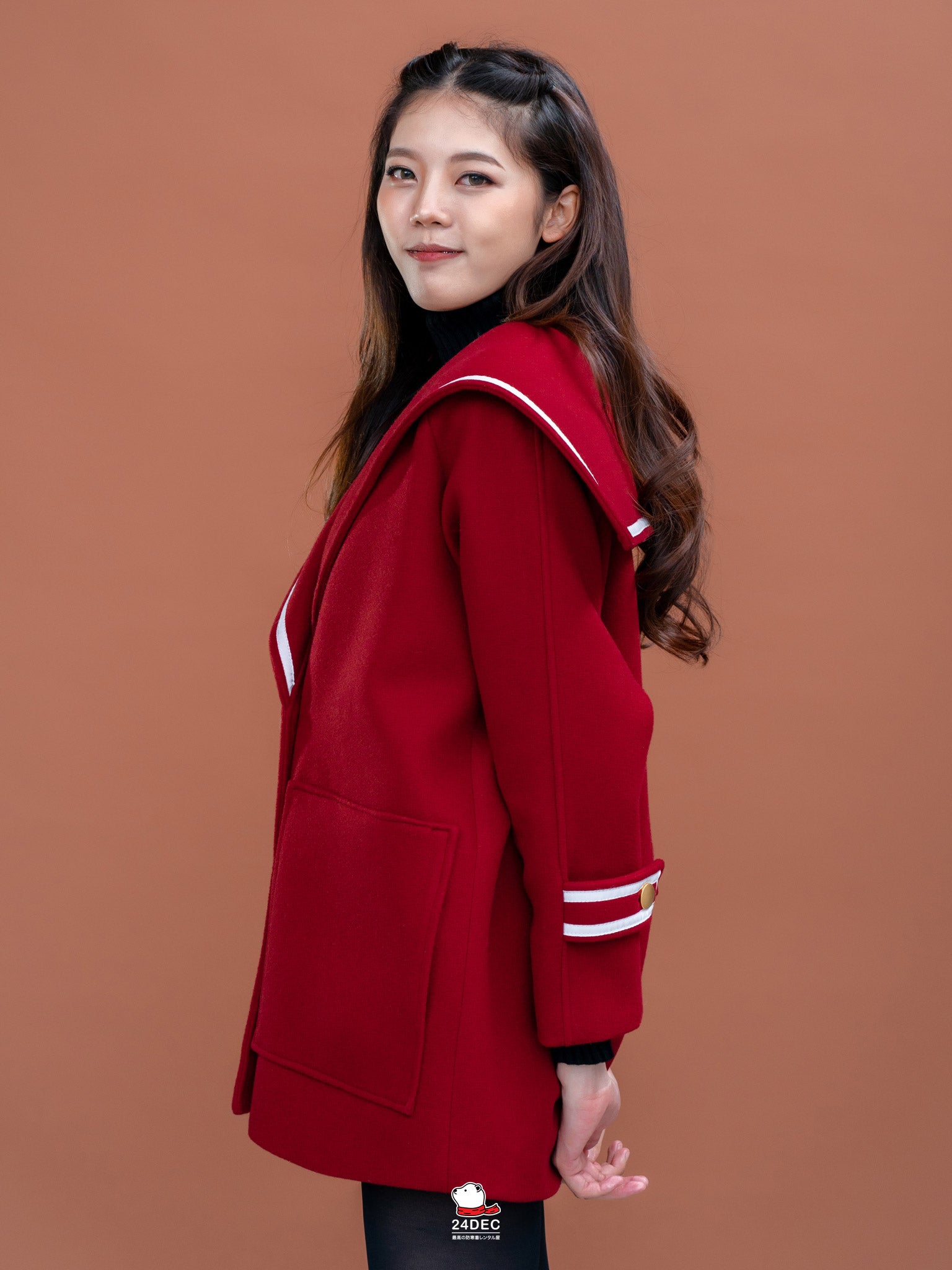 เช่าเสื้อโค้ท หญิง รุ่น MARINER สี แดงเรดไวน์