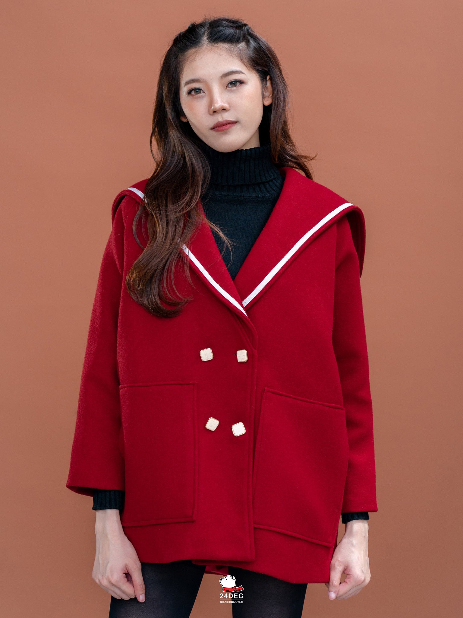 เช่าเสื้อโค้ท หญิง รุ่น MARINER สี แดงเรดไวน์