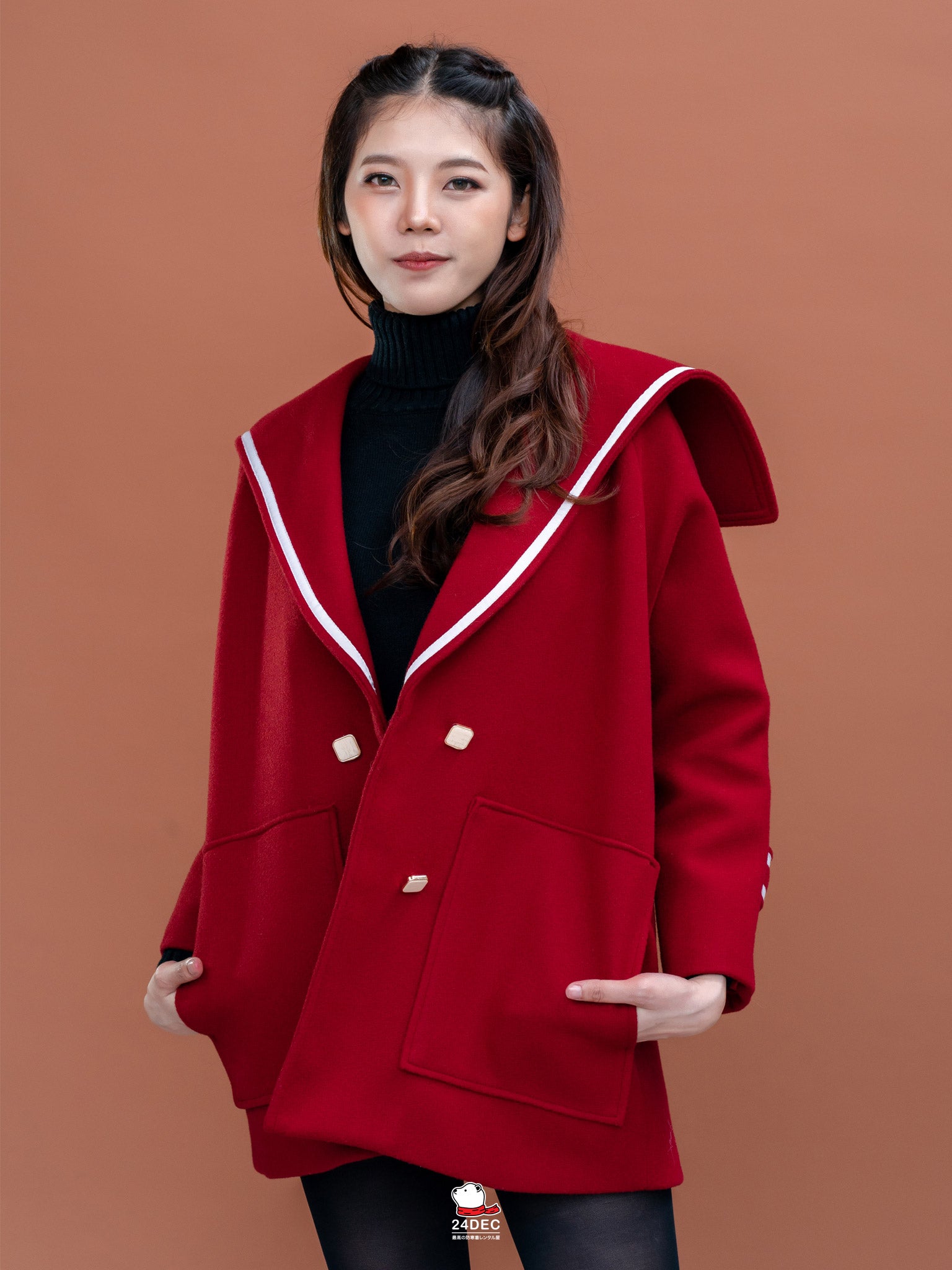 เช่าเสื้อโค้ท หญิง รุ่น MARINER สี แดงเรดไวน์