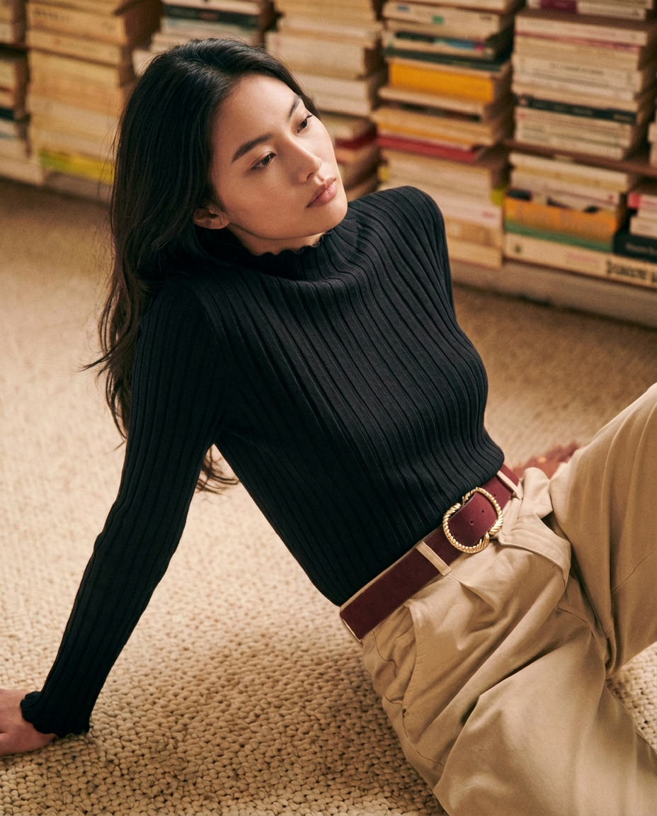 เช่าเสื้อคอเต่า หญิง รุ่น NARA สี ดำ