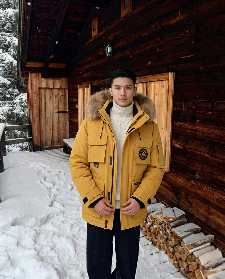 เช่าเสื้อกันหนาว ชาย รุ่น NORTHERN สี เหลือง