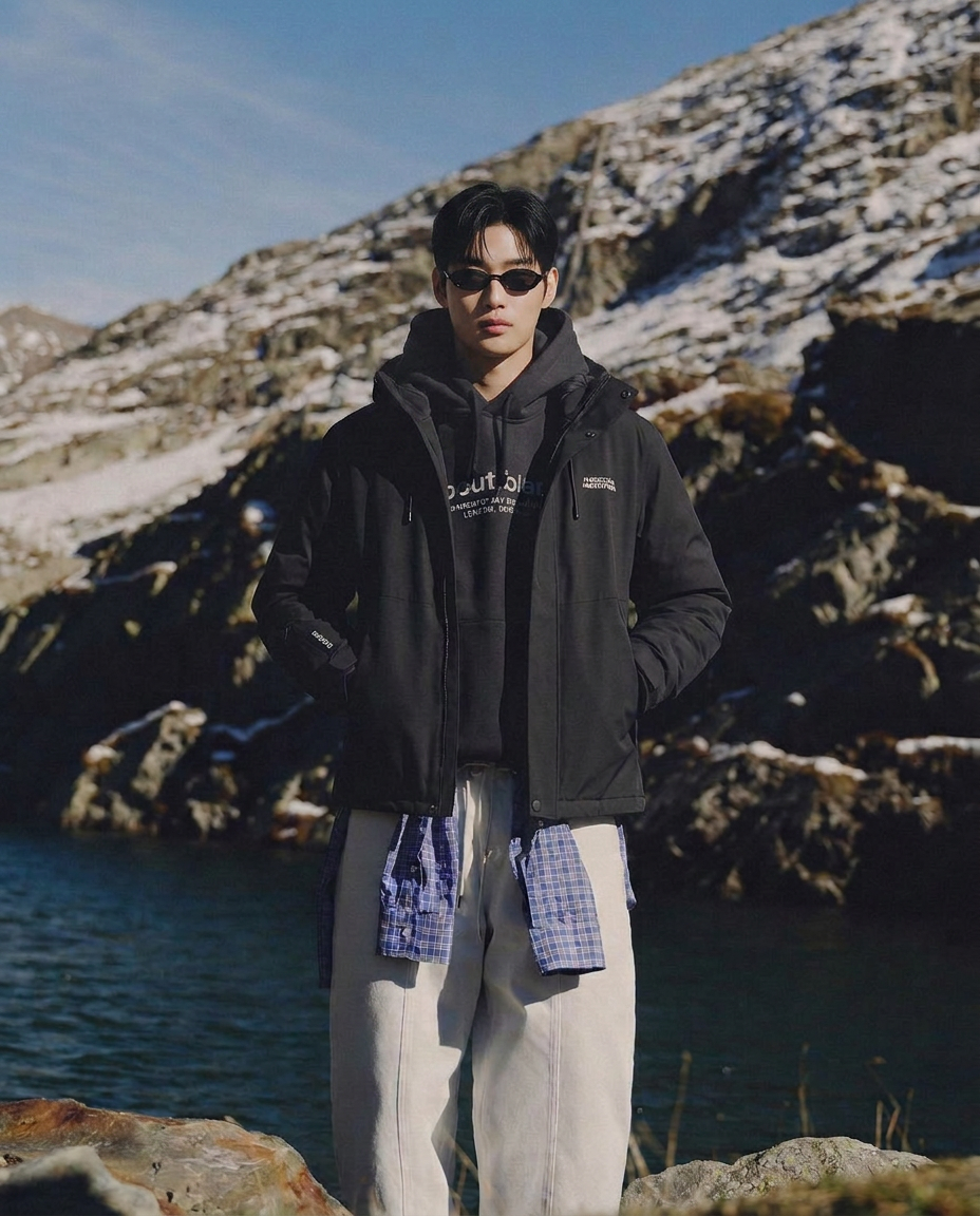 เช่าเสื้อกันหนาว ชาย รุ่น OLYMPUS สี ดำ
