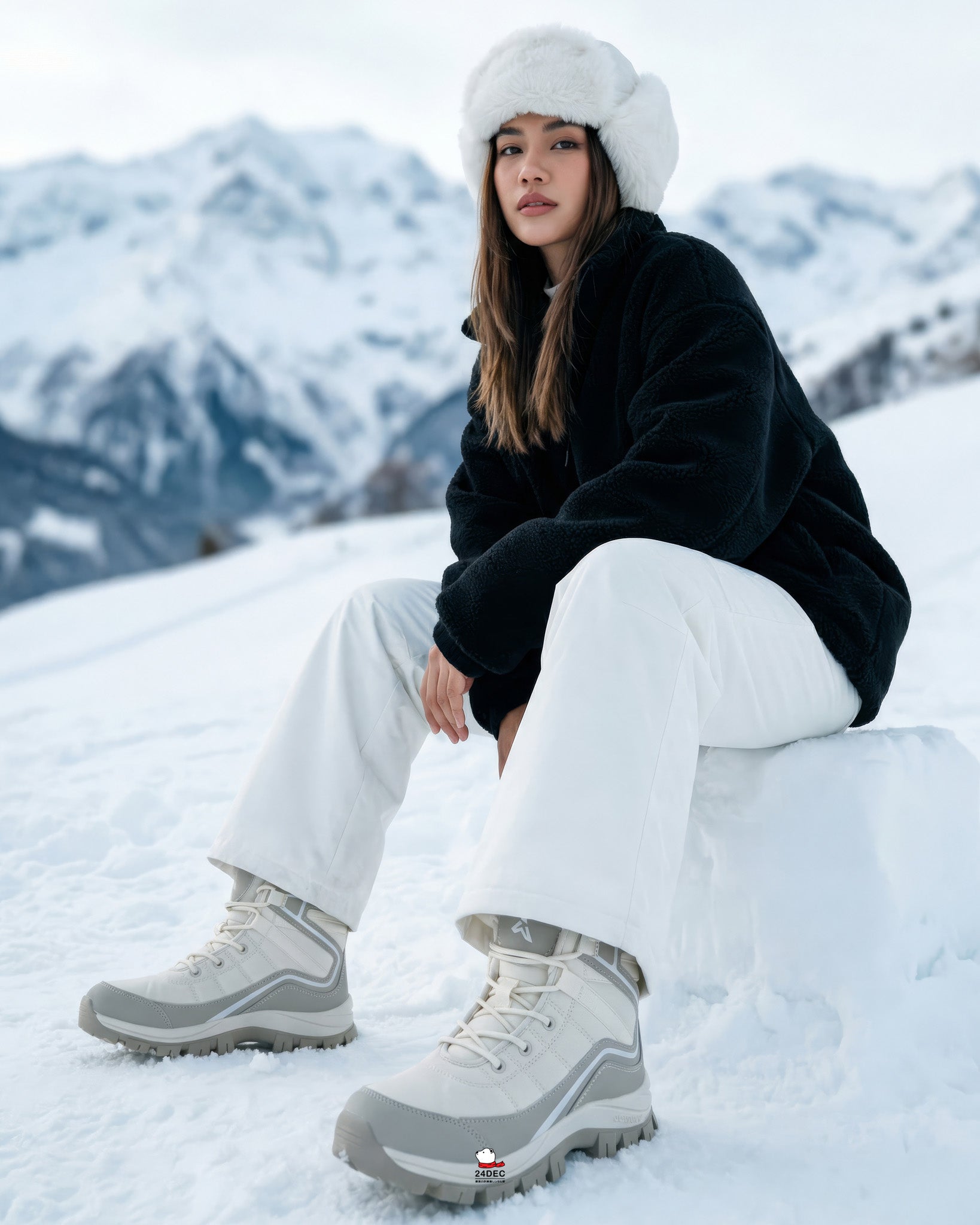 รองเท้าบูท หญิง/ชาย รุ่น ORLANDDO สี ขาว