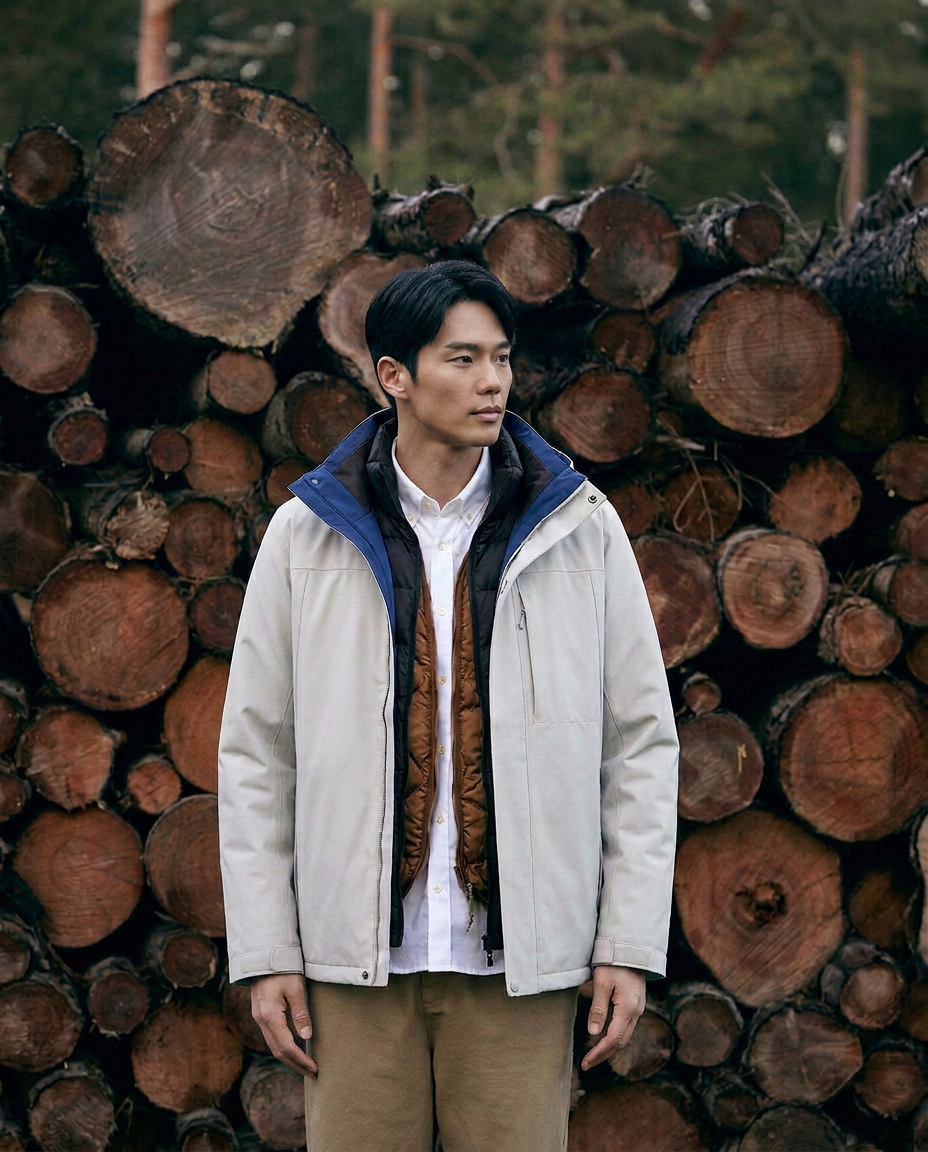 เช่าเสื้อกันหนาว ชาย รุ่น OVERLAND สี ขาว